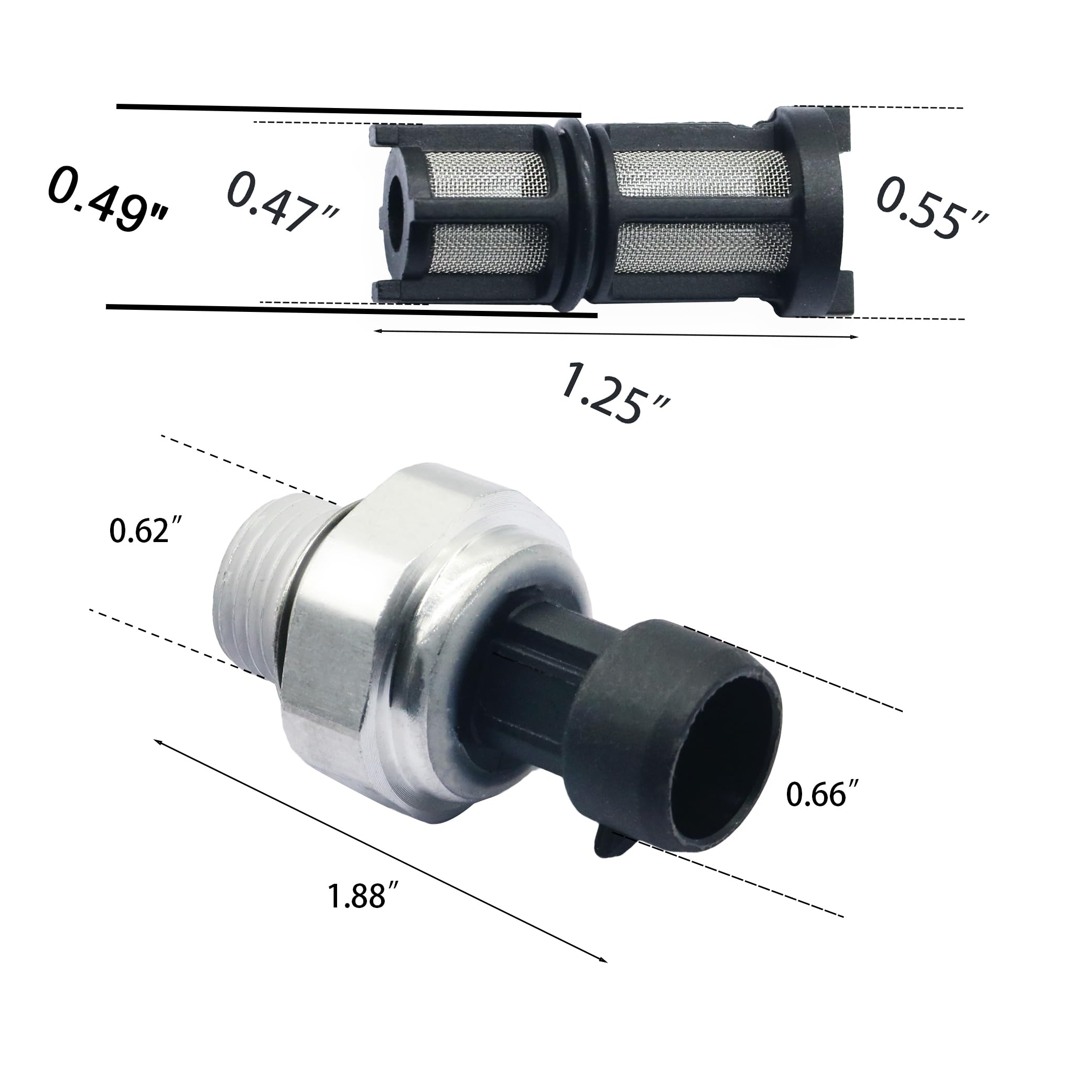 Engine Oil Pressure Sensor/Switch/Sending Unit With Screen Filter D1846A Compatible With Chevrolet Chevy Silverado Gmc Sierra Buick Lacrosse Cadillac Escalade 2003-2008 4.8L/5.3L/6.0L/6.2L,