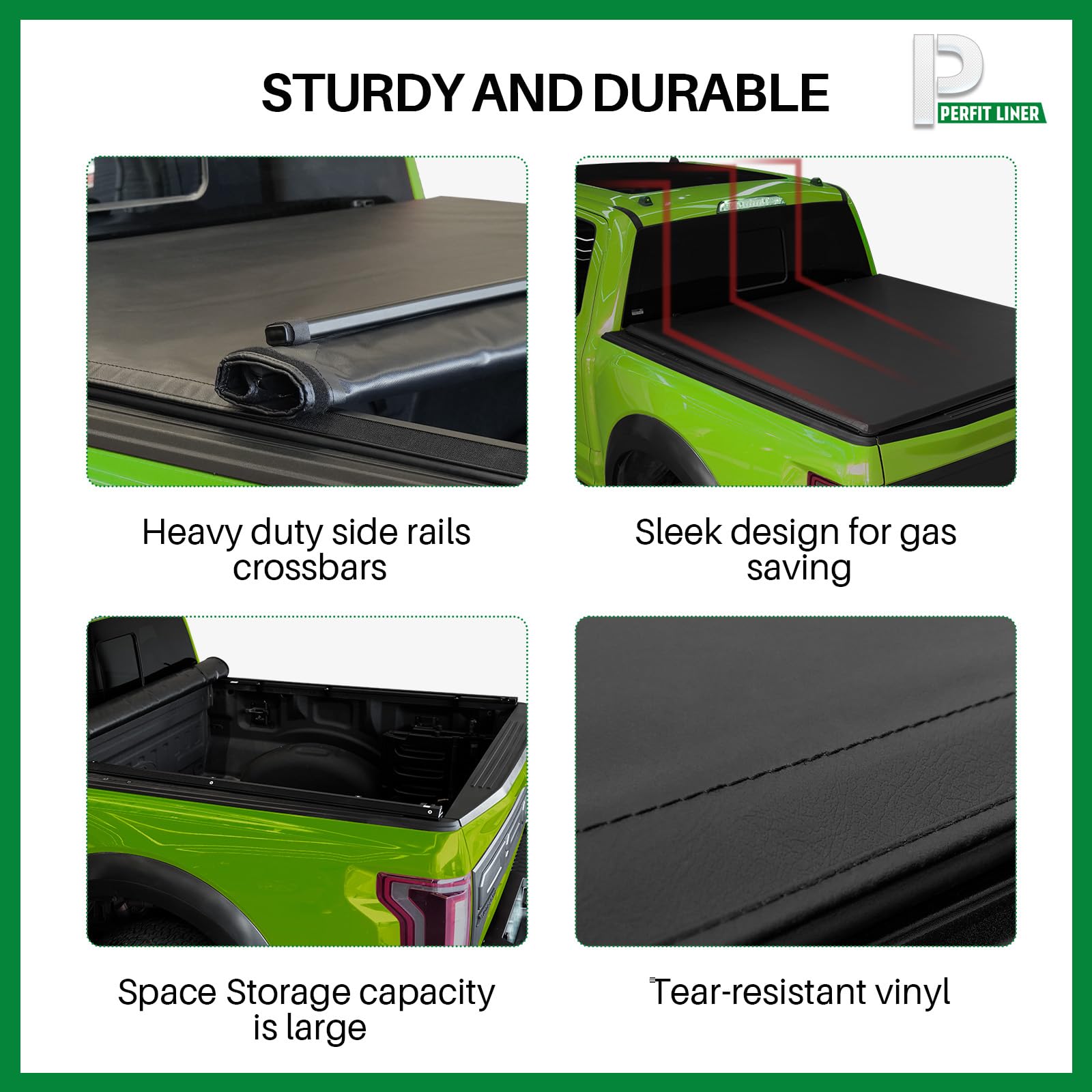 Perfit Liner Soft Roll Up Truck Bed Tonneau Cover For 2007-2021 Toyota Tundra 6.5 Ft (79“) Feetside (Not For Stepside) Bed