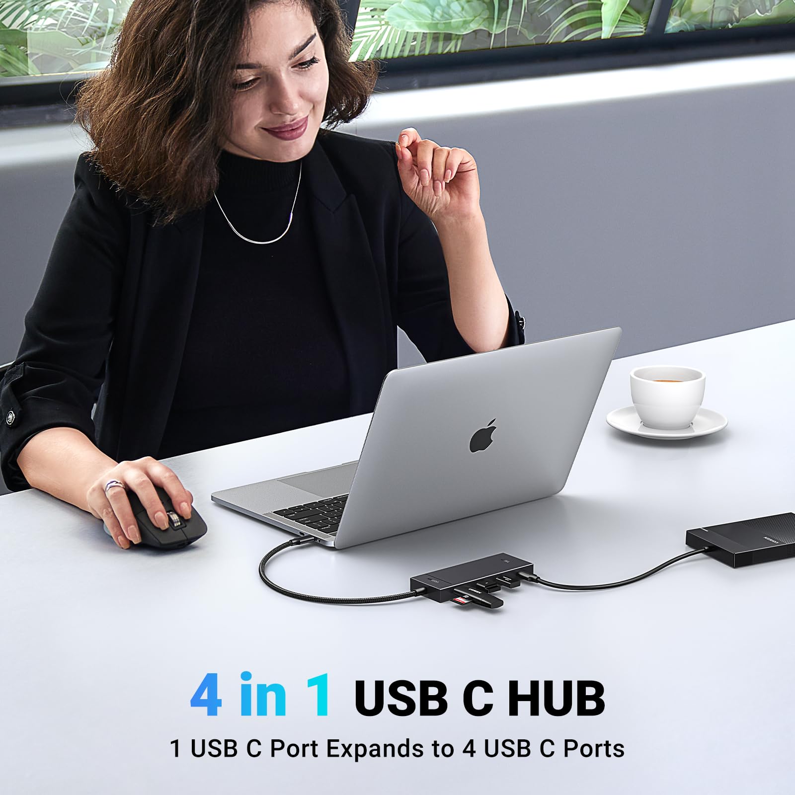 Ugreen Usb C Hub, 10Gbps 4 In 1 Usb 3.2 Adapter With 4 Usb-C 3.2, 4 Ports Usb C Splitter Extender For Macbook Pro/Air, Ipad Pro,