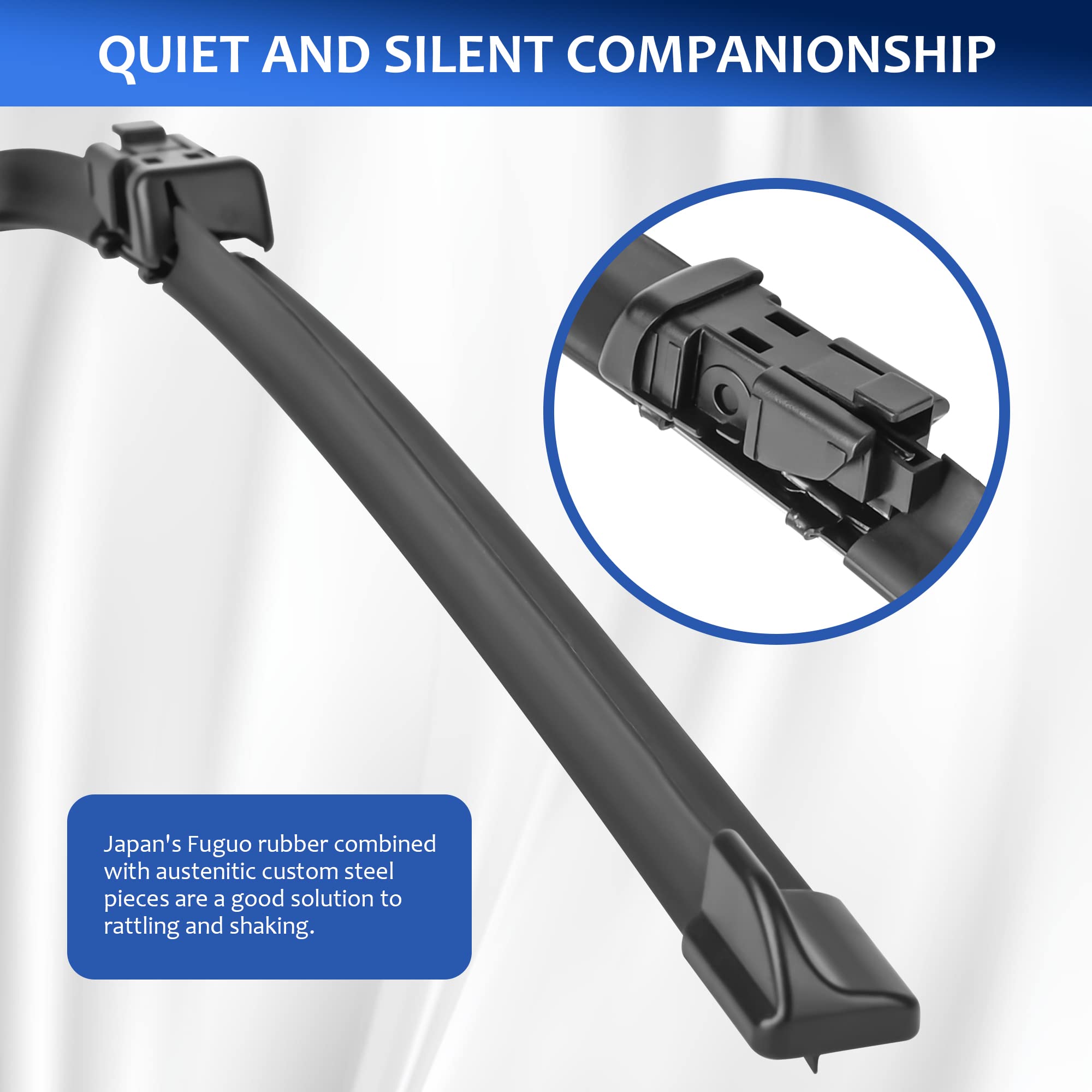 Windshield Wipers 22+22(Top Lock 19Mm,Set Of 2) Replacement For Chevrolet Silverado 2014-2018,Gmc Sierra 2014-2018 Premium All-Season Automotive Windshield Wiper Blades