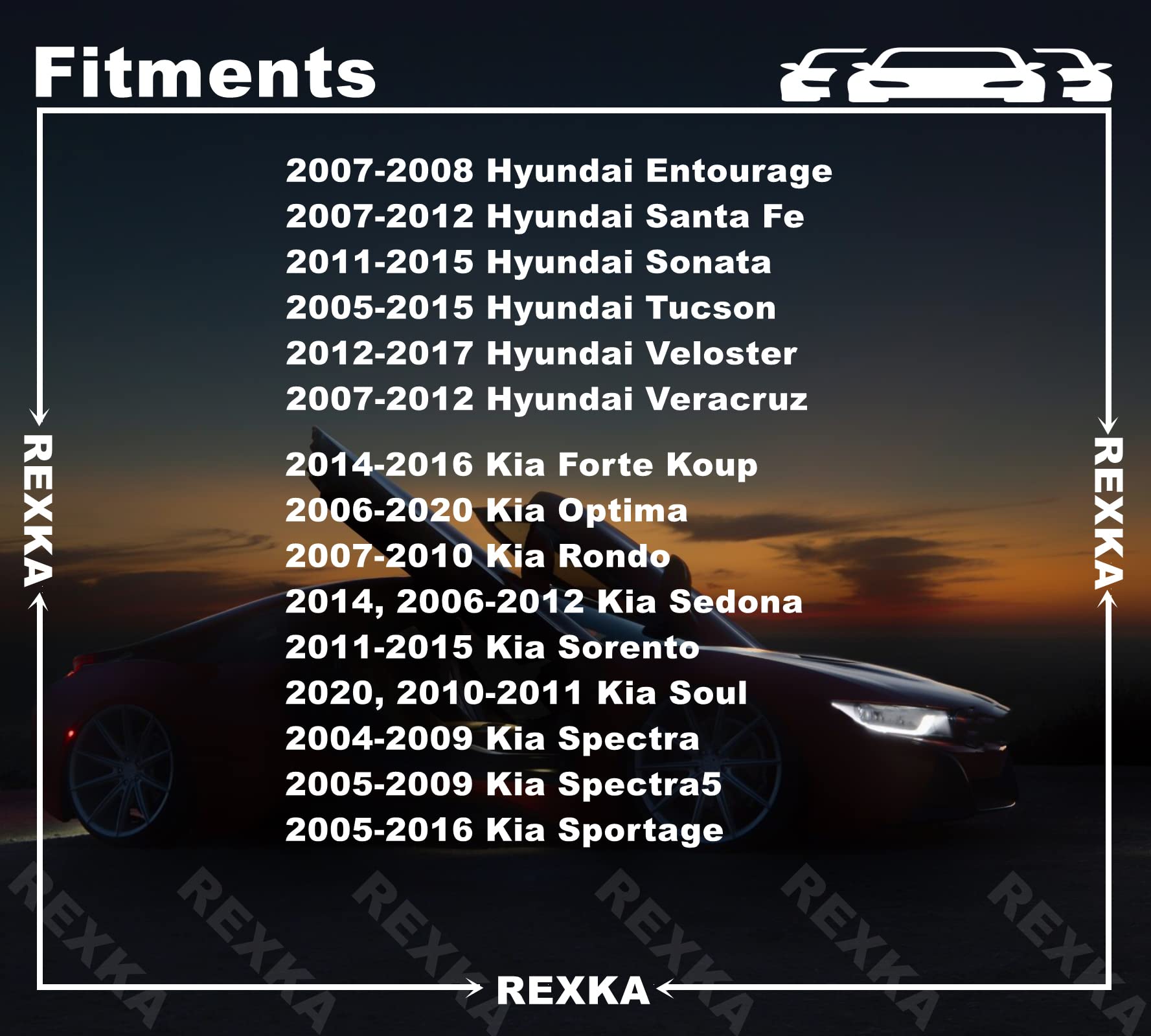 Rexka 20pcs Rocker Molding Clip for Hyundai Kia 87756-2E000