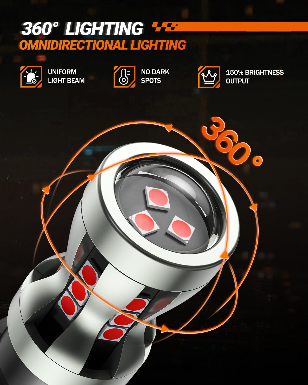 Sealight Led Brake Light Bulbs, 3157 Led Red 3057 4157 T25 3156 Tail Light, Canbus Error Free, 2600 Lumens Red, With Projector L