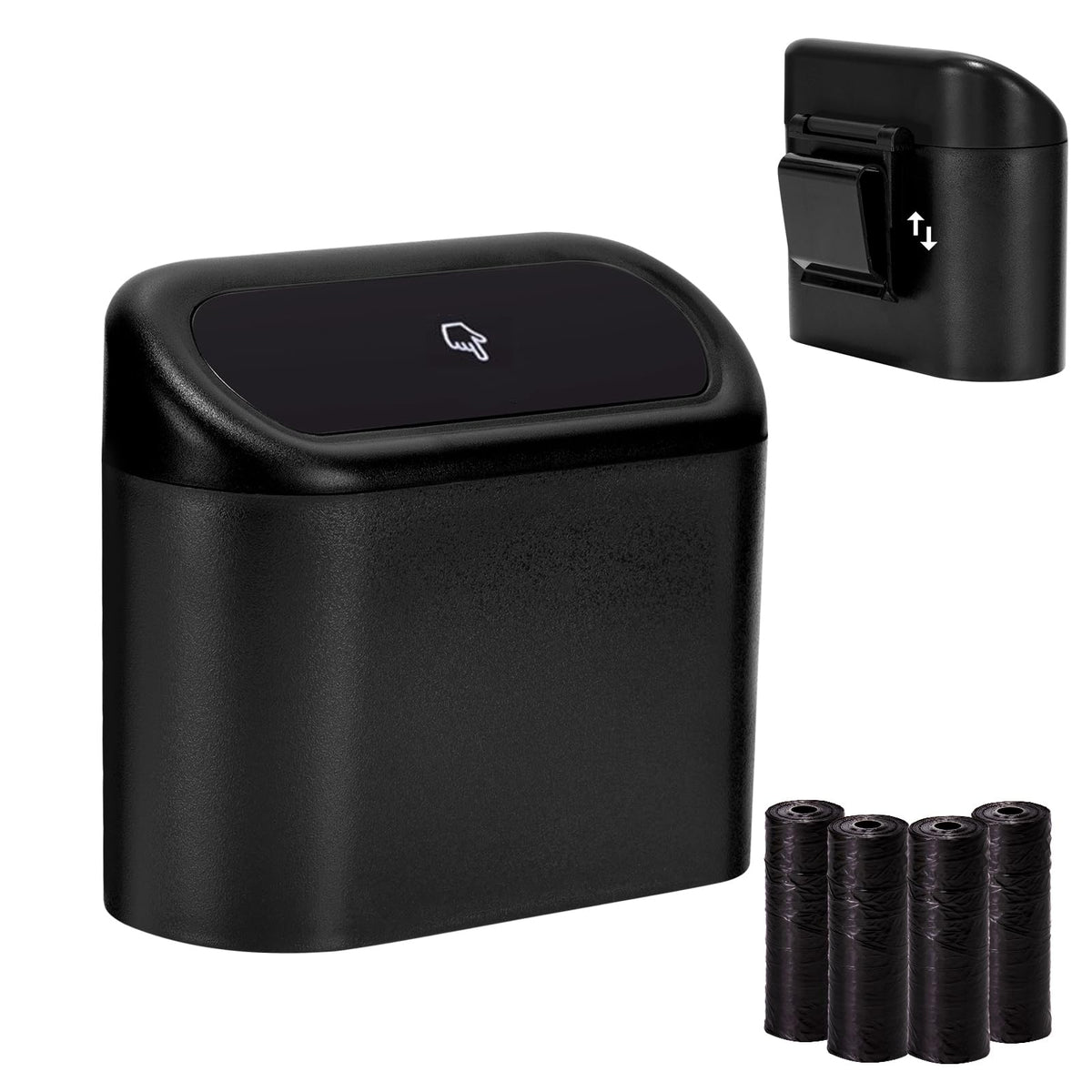 Ginsco Mini Car Trash Can With Lid, Small Car Garbage Can, Cute Leakproof Abs Car Trash Bin, Car Accessories For Interior, Garba
