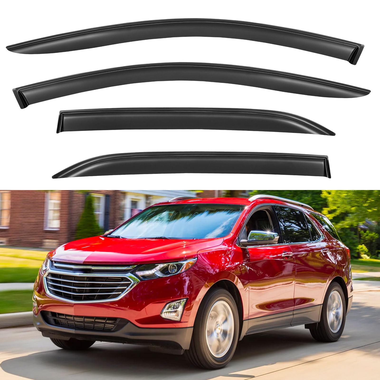 Window Visors Rain Guards Shield for 2018-2024 Chevrolet Equinox, Out-Channel Window Vent Wind Deflectors Visors Shades for 18-2