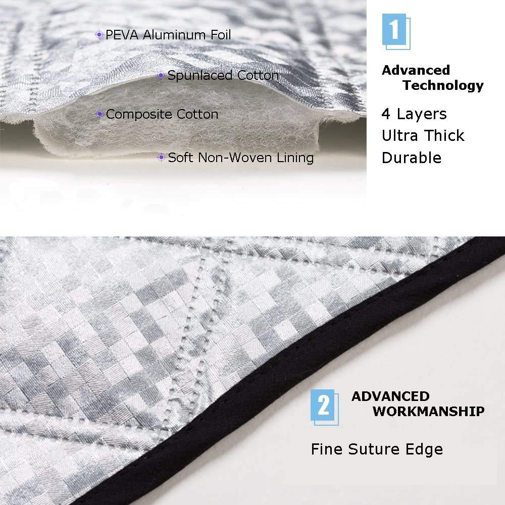 Beicarin Car Windshield Cover, Heavy Duty Ultra Thick Protective Windscreen Cover - Snow Ice Frost Sun Uv Dust Water Resistent - Pefect Fit For Cars Suvs All Years Summer/Winter