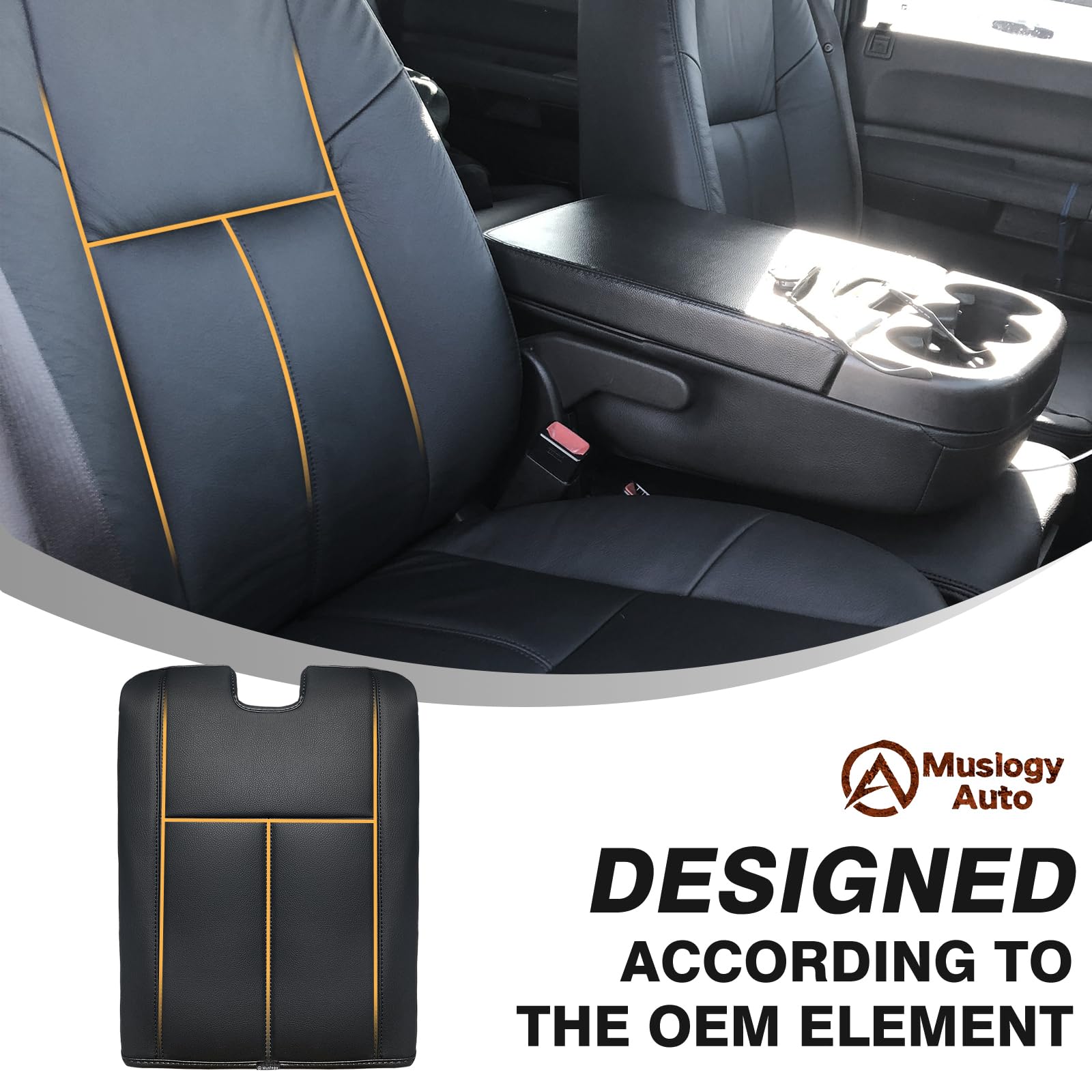 Muslogy Center Console Armrest Cover Compatible With Chevy Silverado/Tahoe & Gmc Sierra/Yukon 2007-2013 Comfort Armrest Pad Arm