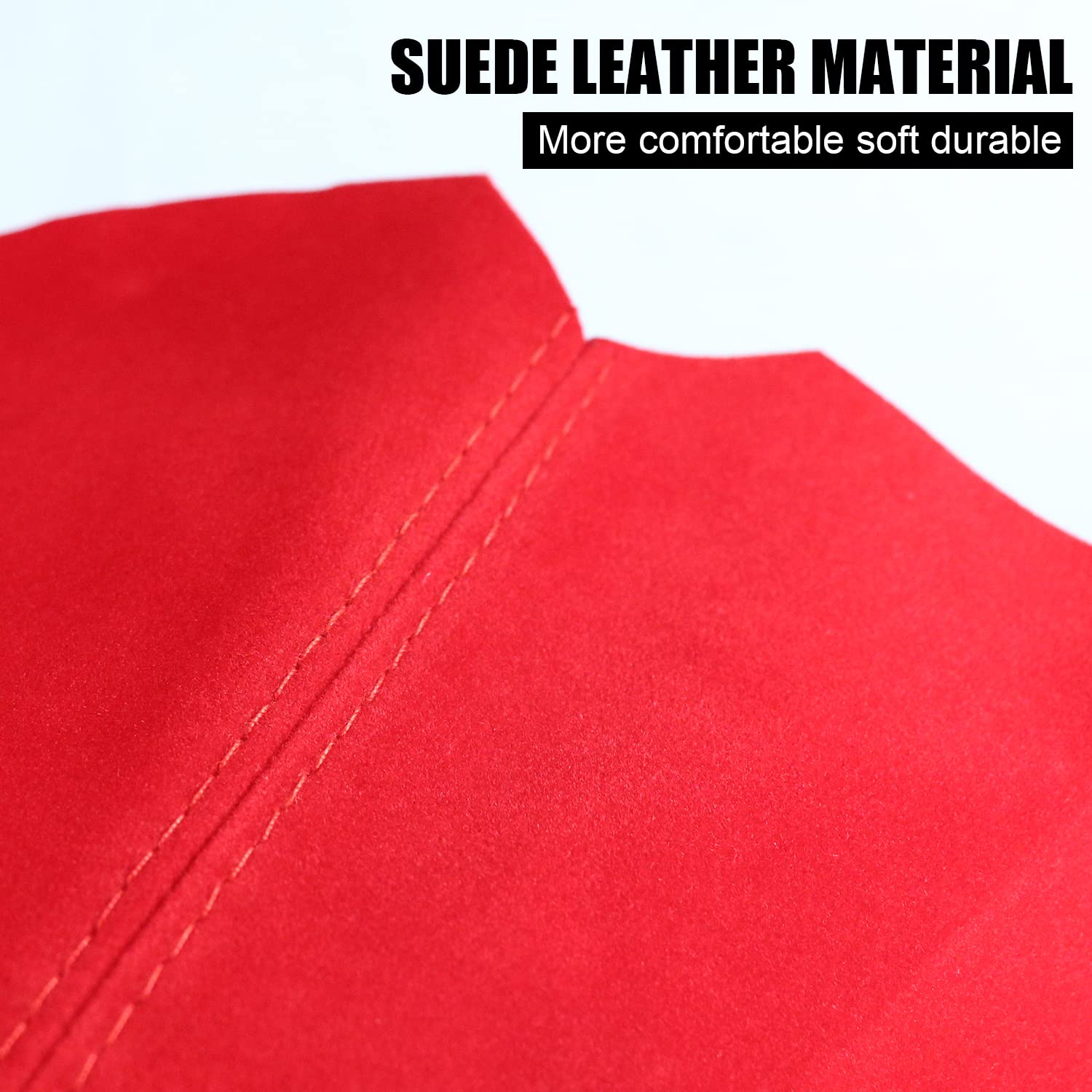 Qiang Kun Car Shift Boots Shift Knob Dust Cover Manual Gear Shift Cover Suede Leather Shift Boots Mt Gear Knob Shift Boots (Red