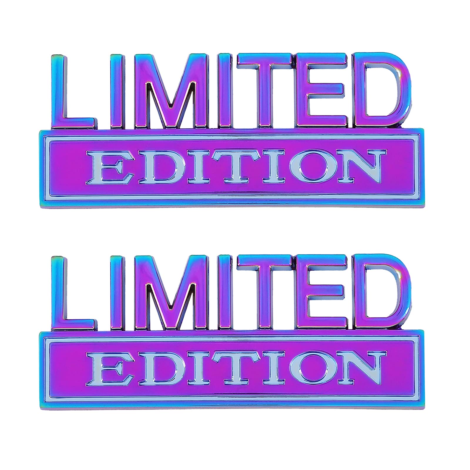 2 Pcs Edition Emblem Car Side Rear Front Hood Trunk Door Badge 3D Decal Sticker Fit For Car Truck Suv (Limited, Electroplated Pu