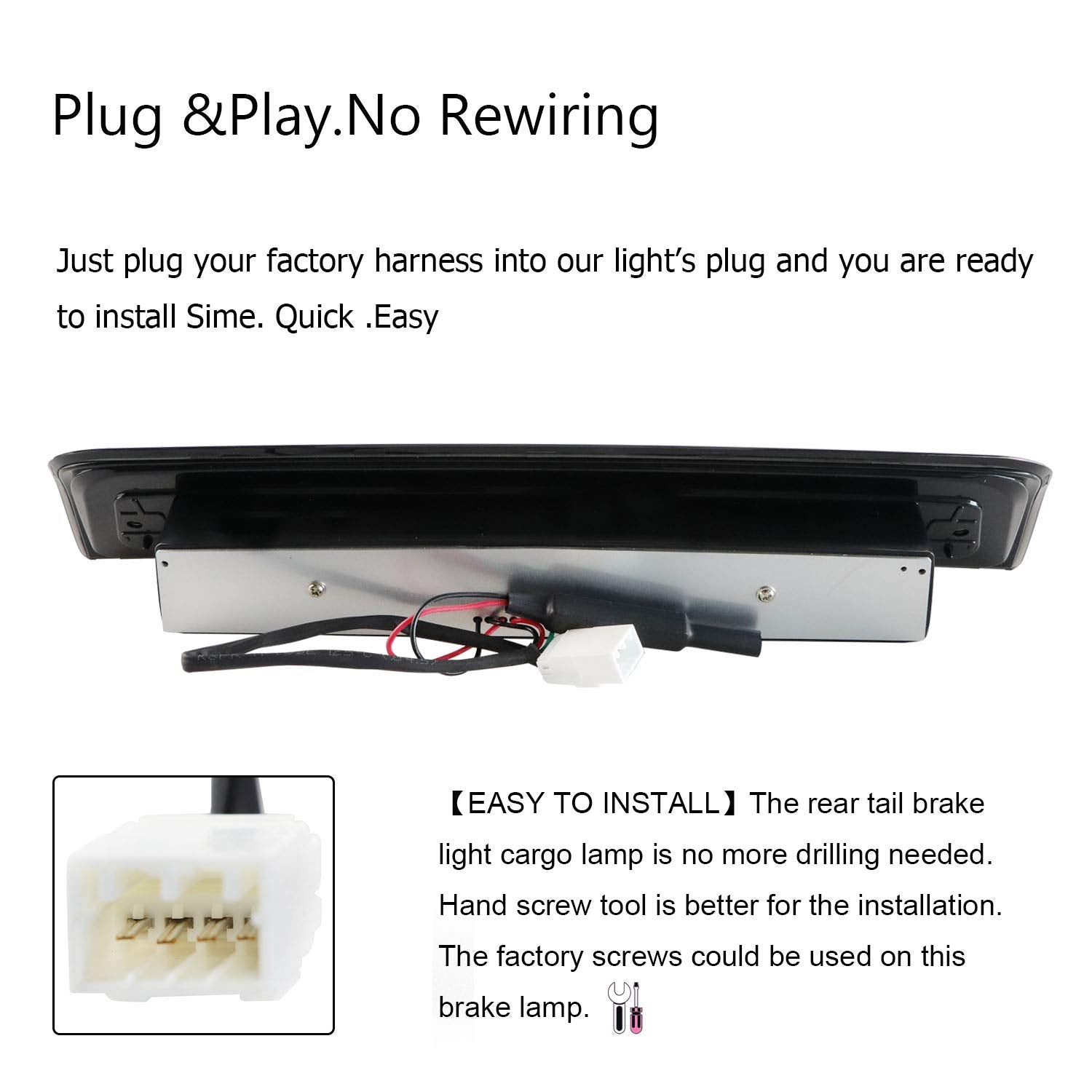 Youxmoto Fit For Dodge Ram 2009-2017 1500 2010-2017 2500 3500 Led 3Rd Brake Light Third Brake Light High Mount Stop Light Cargo Lamp Black Housing Smoke Lens 55372082Ad 55372082Ac