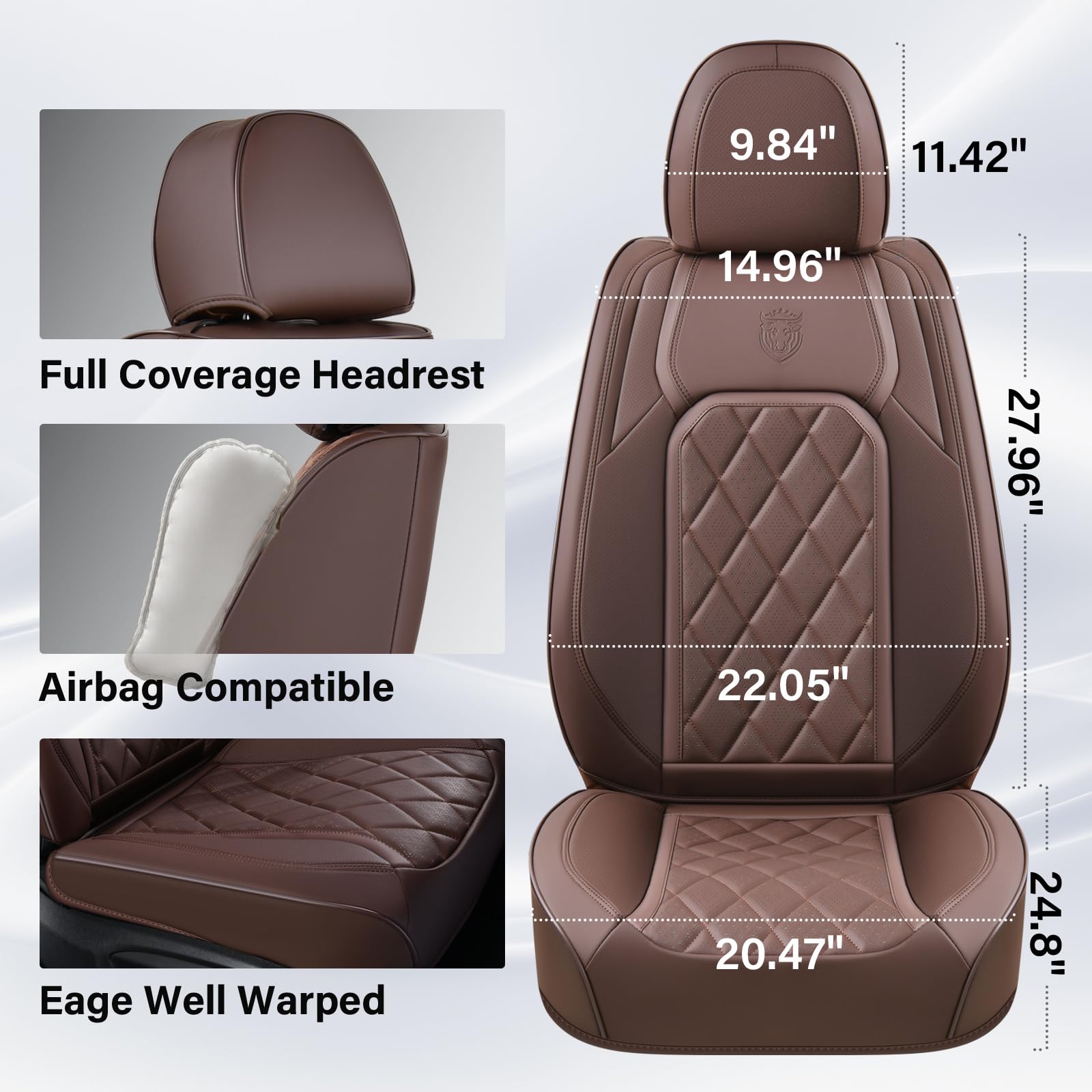 Coverado Front Seat Covers, Car Seat Covers Front Seats, Luxury Faux Leather Seat Covers For Cars, Car Seat Protector Waterproof