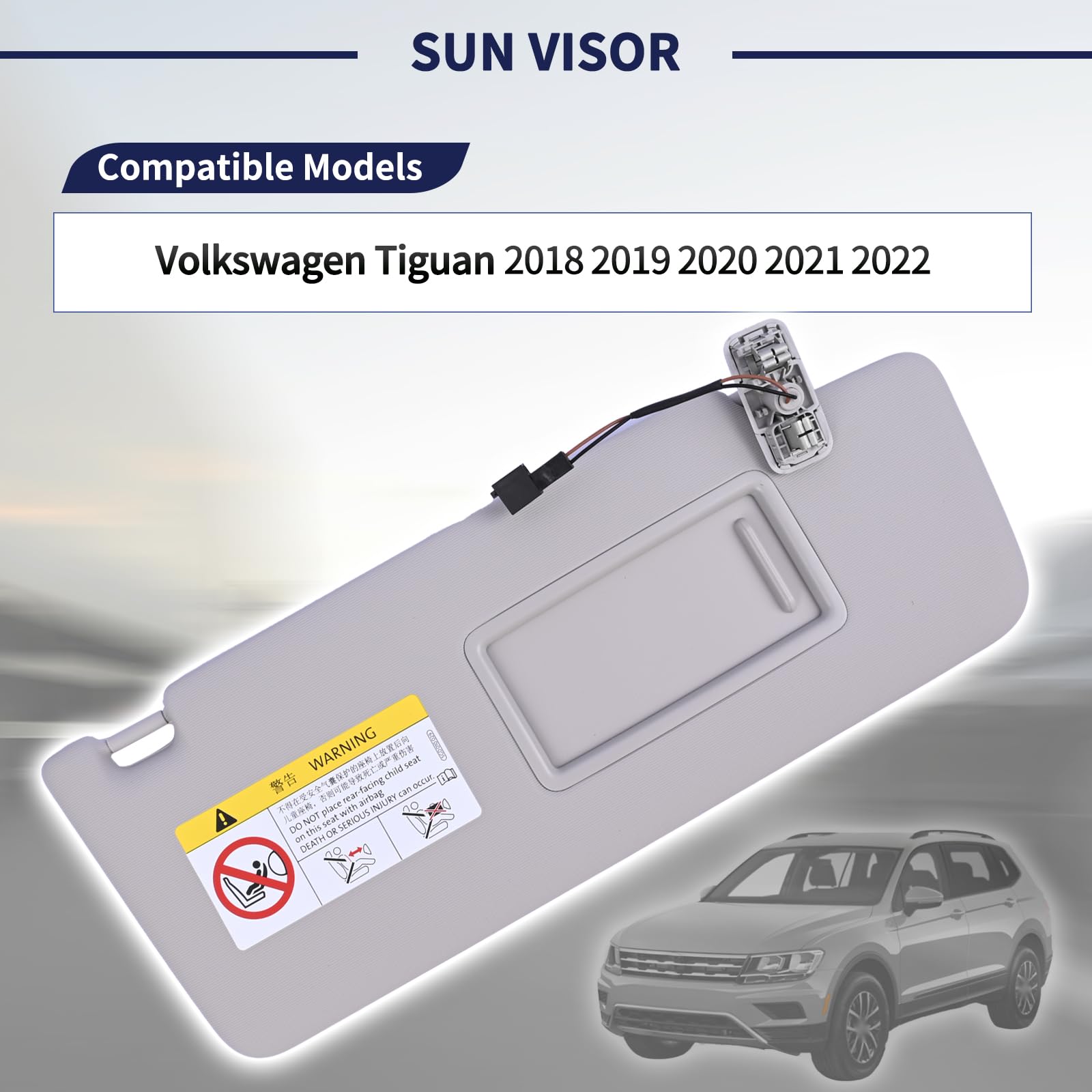 Magimaker Driver Side Sun Visor Fit for Volkswagen Tiguan 2018 2019 2020 2021 2022 Replace 5NN-857-551-L-3H8 Front Left | Sun Pr