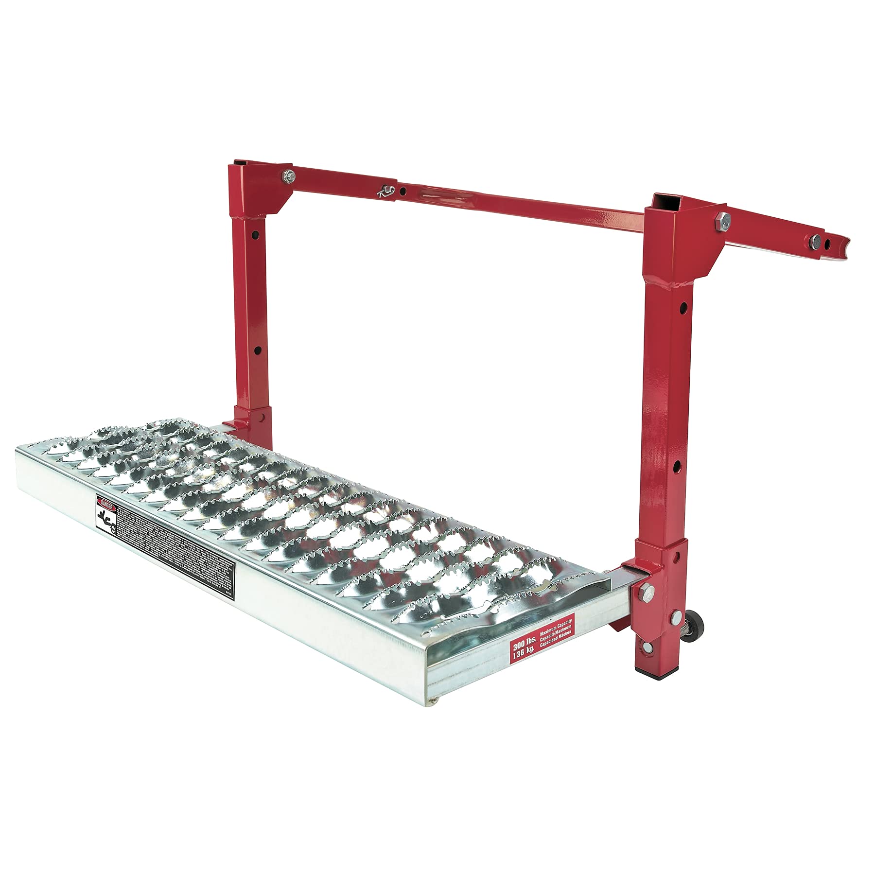 Powerbuilt Heavy Duty Tire Step For Truck, Suv, Non-Slip Steel Surface, Adjustable To Fit Tire, Fold Flat For Storage - 647596 L