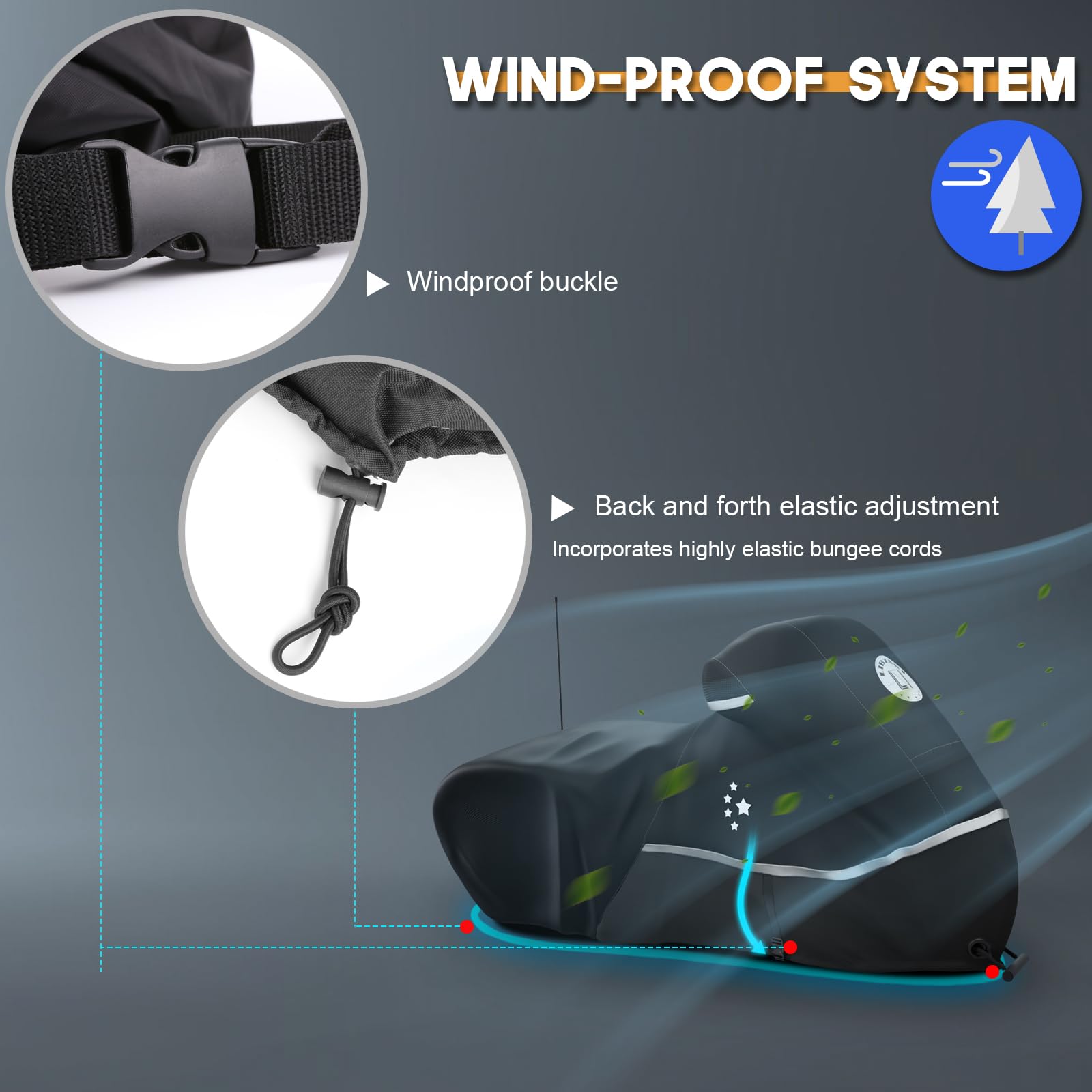 Li Libzaki Motorcycle Cover 420D Heavy Duty All Season Universal Weather Waterproof Outdoor Protection 86'' Xl Vehicle Cover/Bla