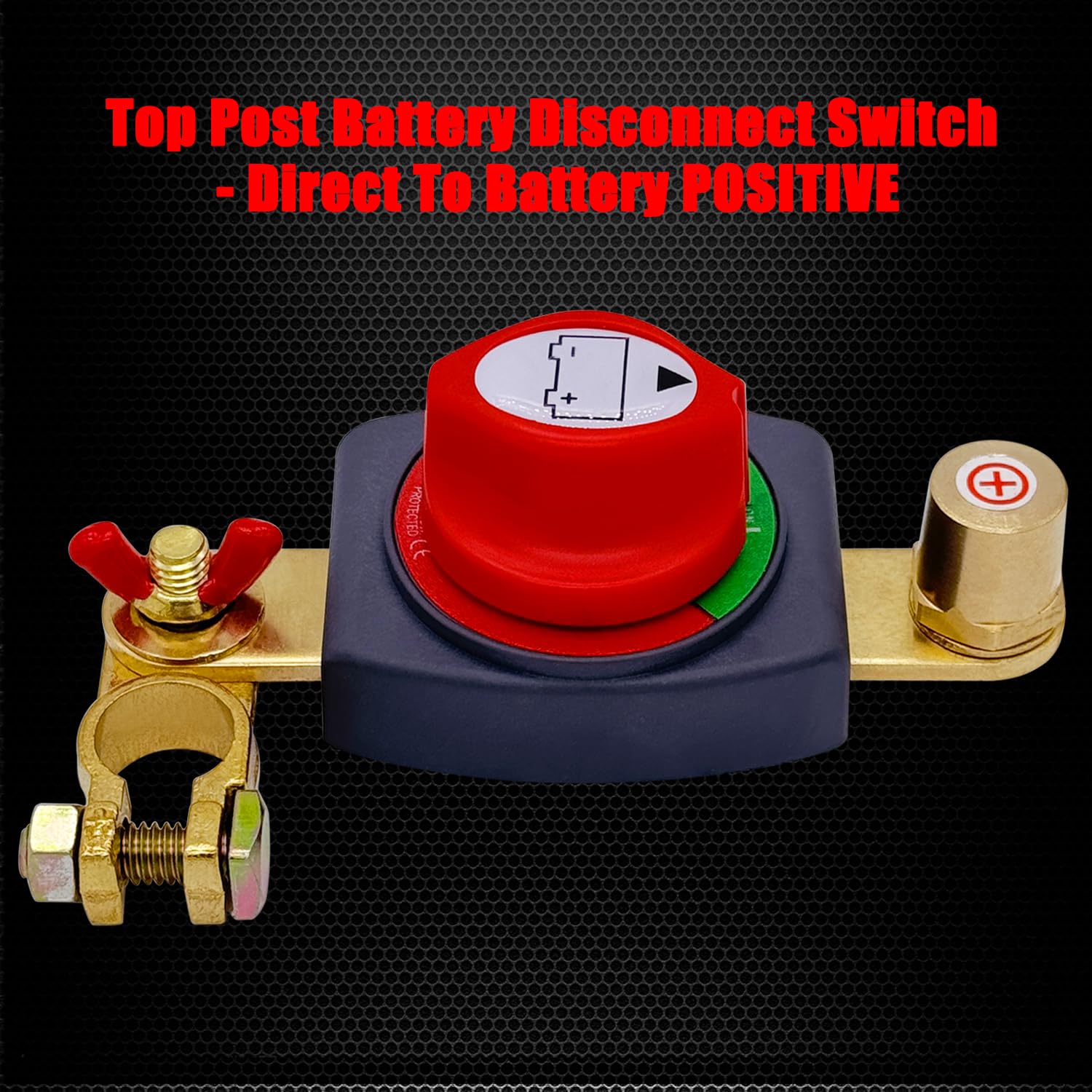 Ampper Top Post Battery Disconnect Switch, 12-48 V Battery Power Cut Master Switch Disconnect Isolator W/Positive Terminal For C