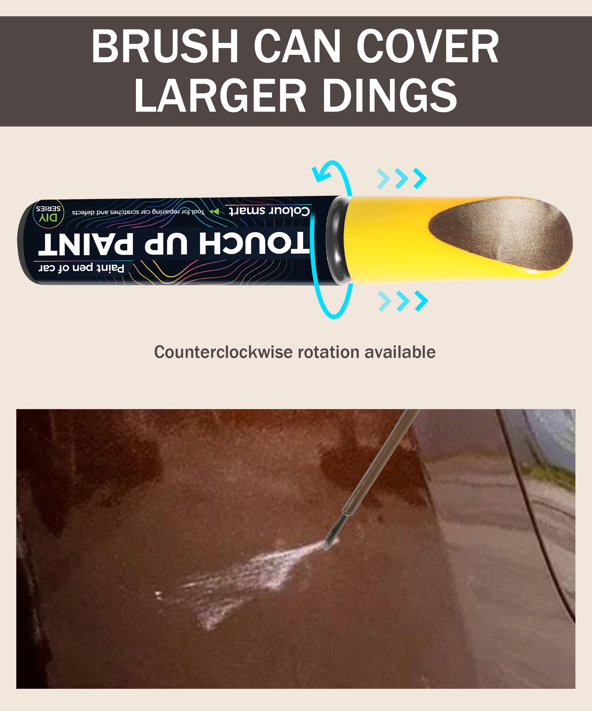 Bylikeho Touch Up Paint Pen - Erase Car Scratches Quickly and Easily (Brown)