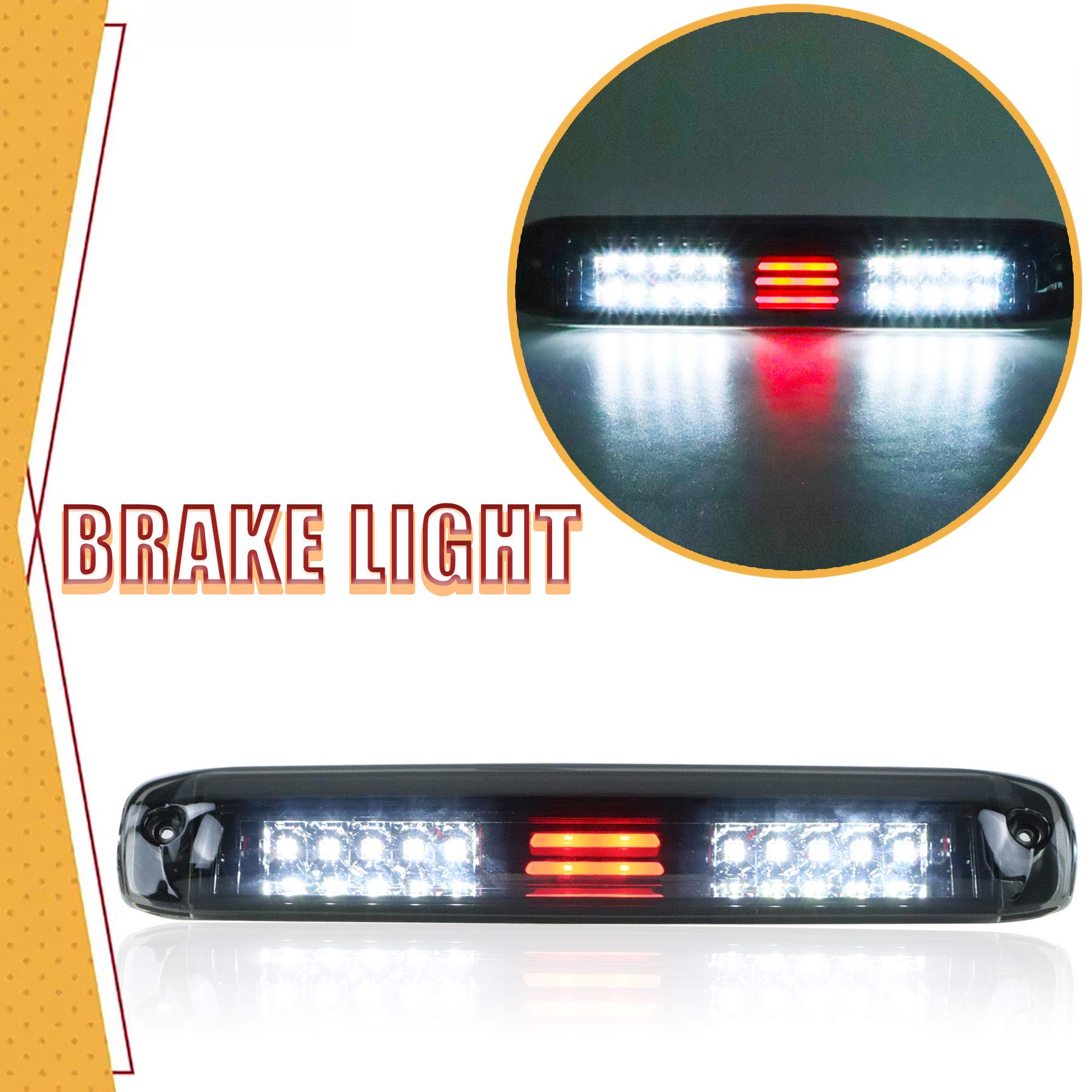 Tresound 3Rd Third Brake Light For 99-07 Chevy Chevrolet Silverado, Gmc Sierra 1500 2500 3500 Hd Classic, Led Cargo Lamp High Mount Stop Light Smoked