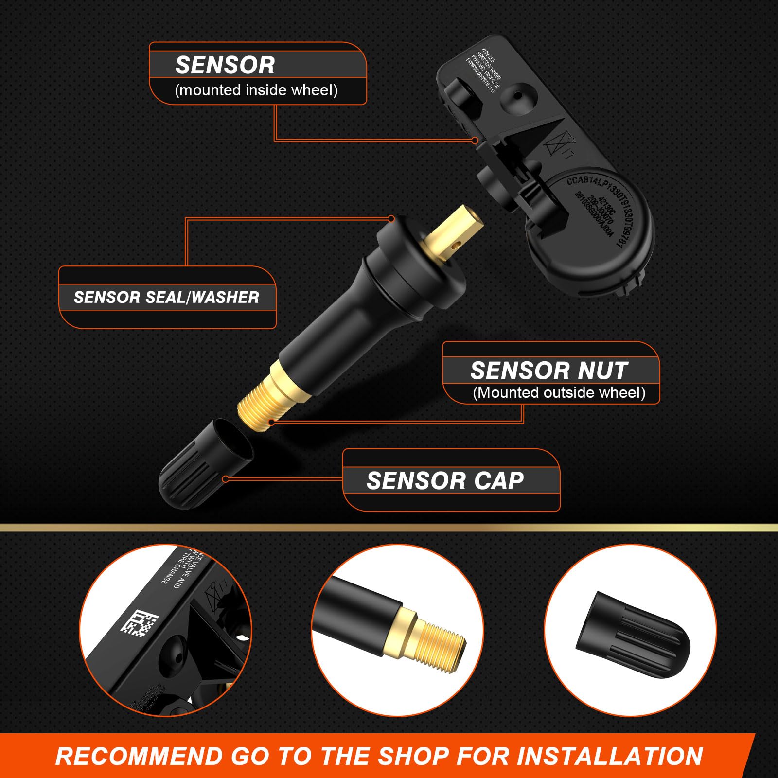 ISINFLASH 433MHz TPMS Tire Pressure Monitoring System Sensor Compatible with Chrysler Jeep Wrangler JK Dodge Ram Charger Replace