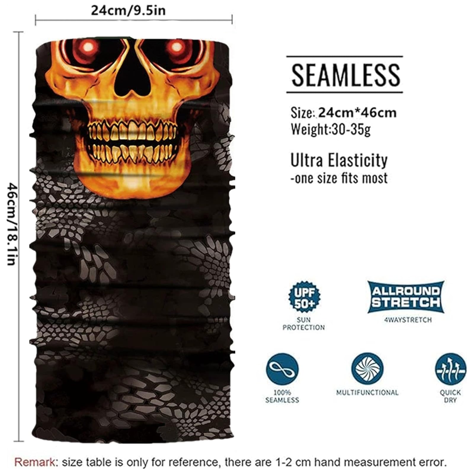 WYSUMMER Scarves Bandanas Skull Face Tube Headband, Gaiter Head Wrap Balaclava Magic Scarf Motorcycle Multi Function Headwear (f