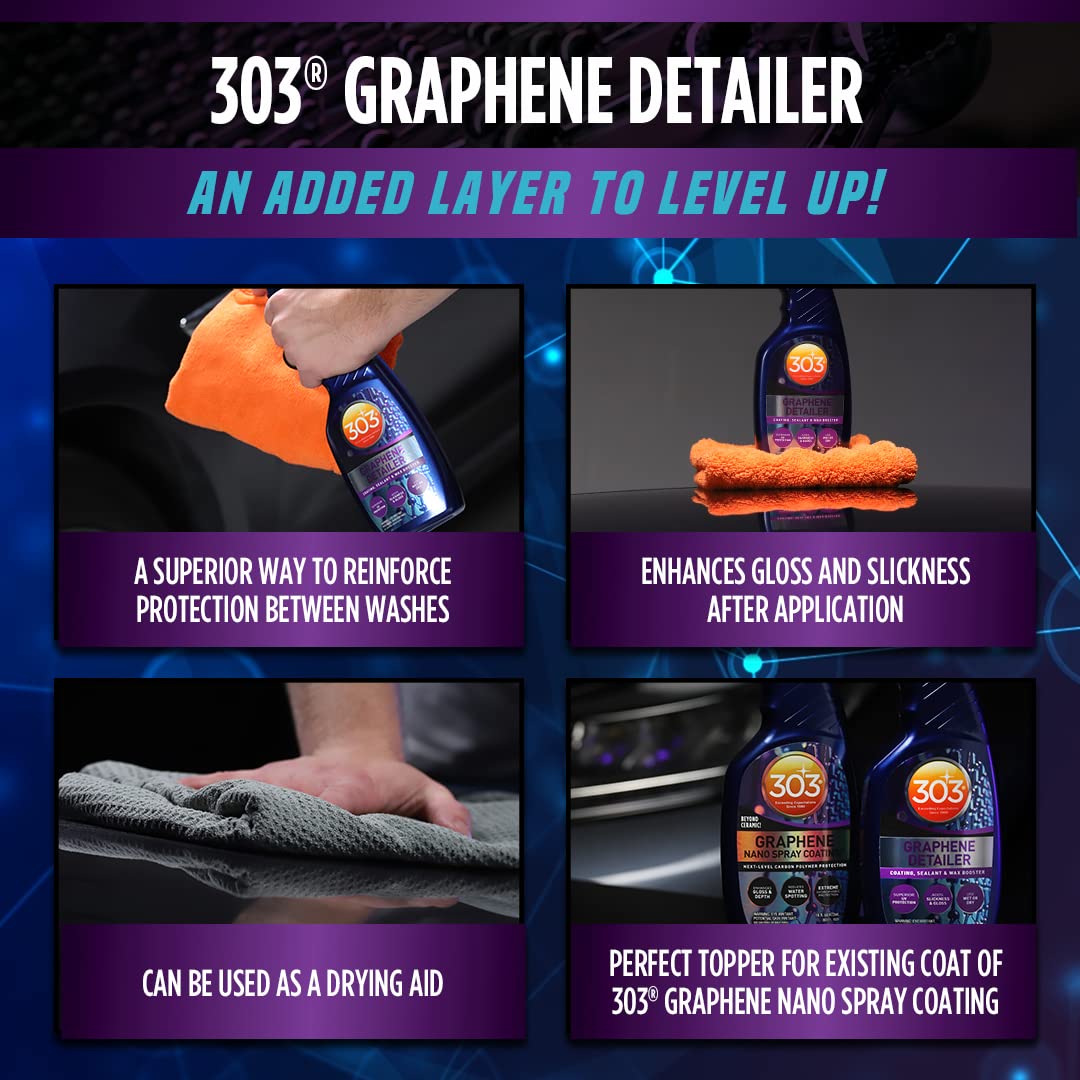 303 Products Graphene Detailer Spray, Enhances Gloss & Protection on Existing Coating, Sealants & Waxes, UV Protectant, Drying A