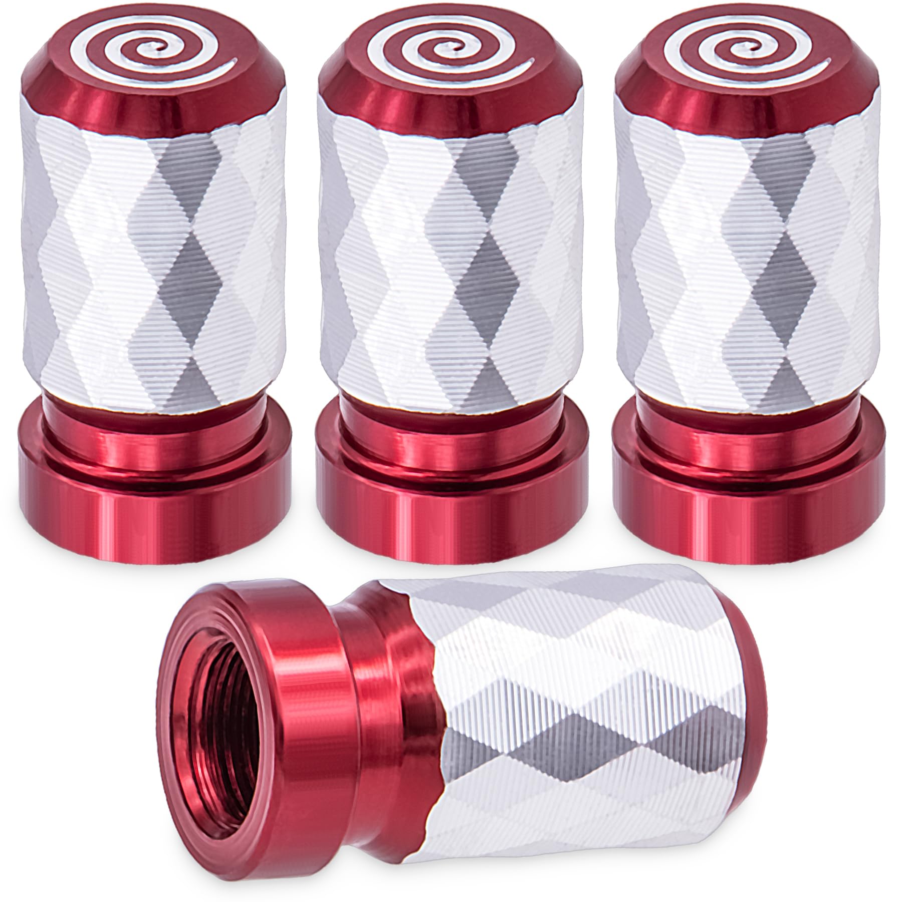 Meajoo 4Pcs Car Tire Valve Stem Cap, Aluminum Alloy Leak-Proof Tyre Air Valve Caps, Corrosion Resistant Airtight Dust Proof Cove