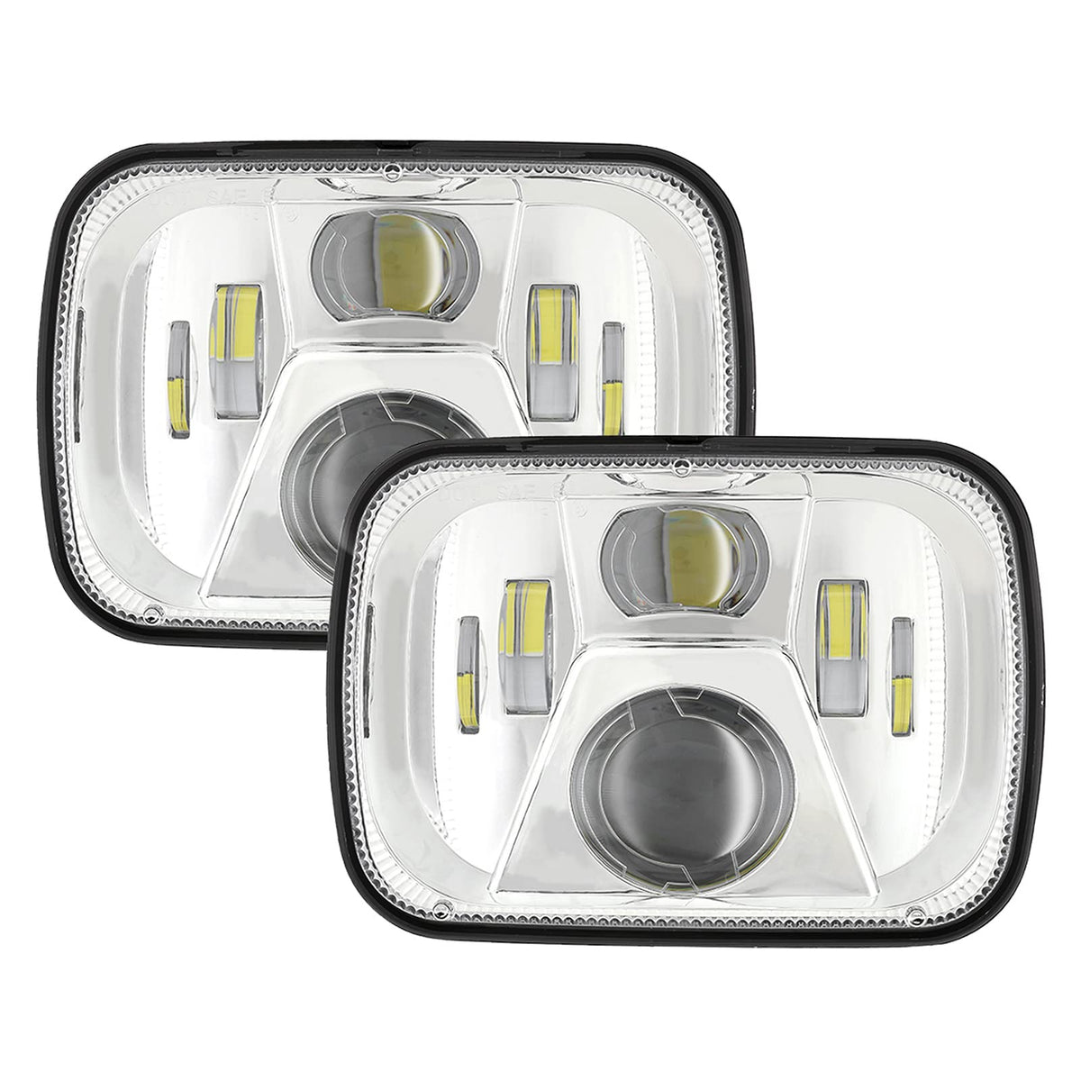 Auxbeam 5X7 Led Headlights, 110W 7X6 Led Headlight With High Low Beam, Dot Approved Sealed Beam Rectangular H6054 Headlamp For J