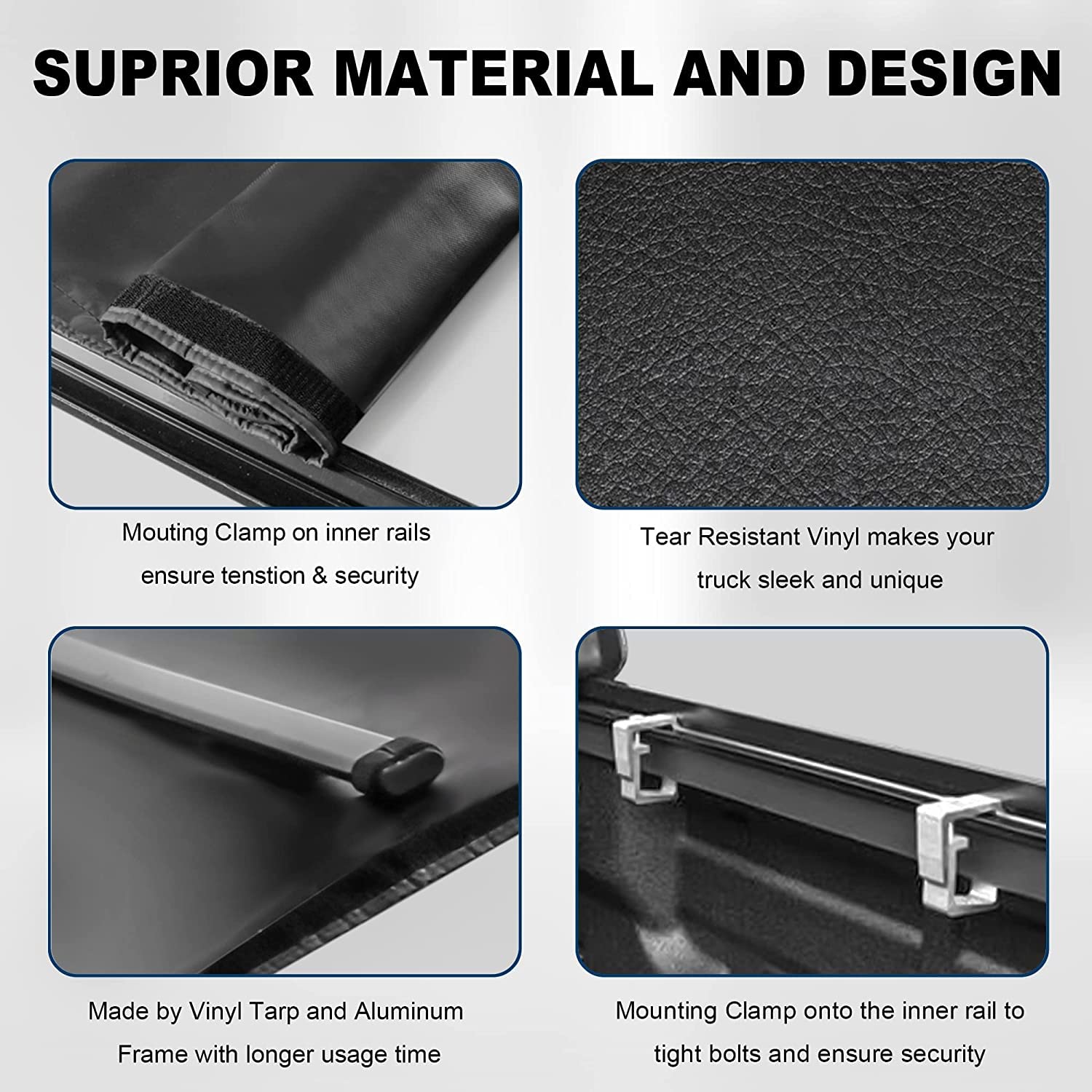 Mostplus Roll-Up Soft Vinyl Truck Bed Tonneau Cover Compatible With 2004-2008 Ford F150 F-150 (Excl. Raptor Series) Styleside 8