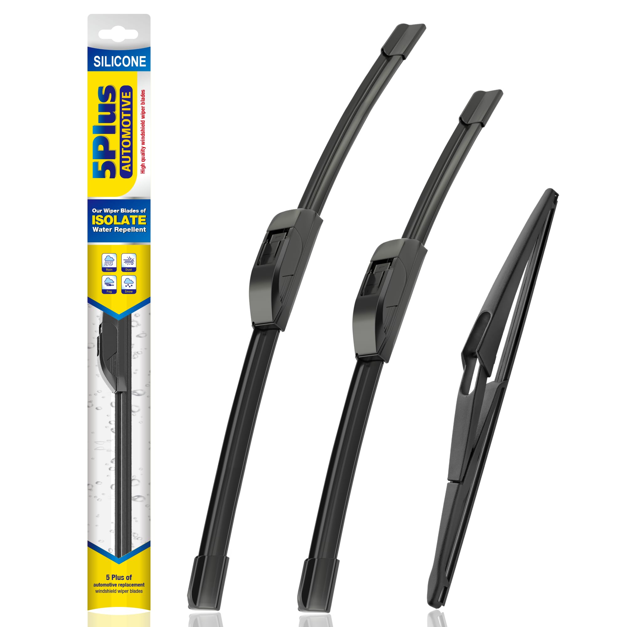 5 Plus Silicone Windshield Wipers Replacement For 2008-2013 Nissan Rogue,2014-2015 Nissan Rogue Select Wiper Blades(Set Of 3),Au