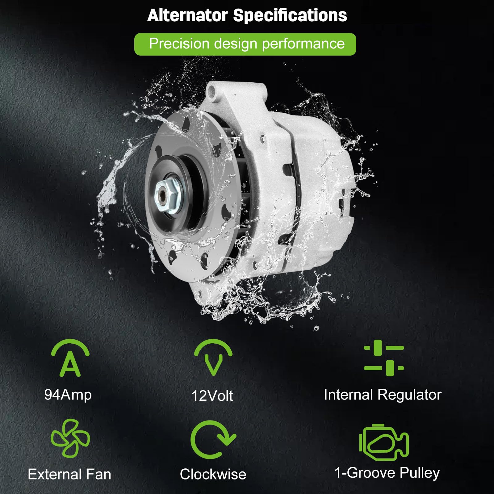 140Amp High Output High Amp Alternator Fits For Delco 12Si 1-Wire One Wire 7273-12