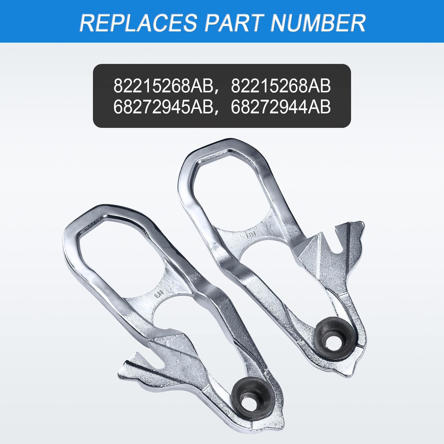 JDMSPEED Heavy Duty Chrome Front Tow Hooks for Dodge Ram 1500 DT 2019-2022, Alloy Steel, Left & Right with Hardware