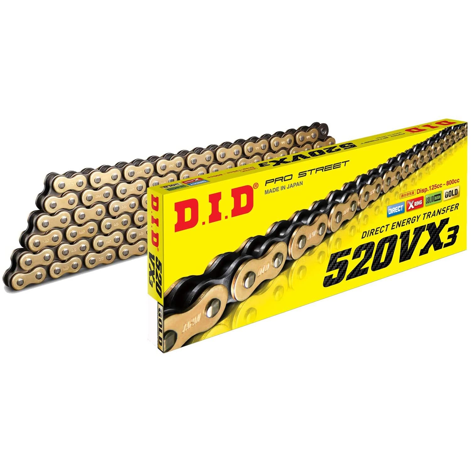 D.I.D 520VX3 Gold X-Ring Chain 116 Link