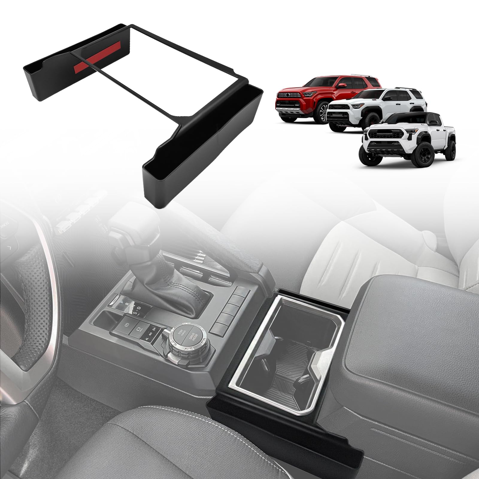 Muslogy Center Console Organizer Hanging Storage Box Compatible With 2024 Toyota Tacoma 2025+ 4Runner Accessories Console Left &