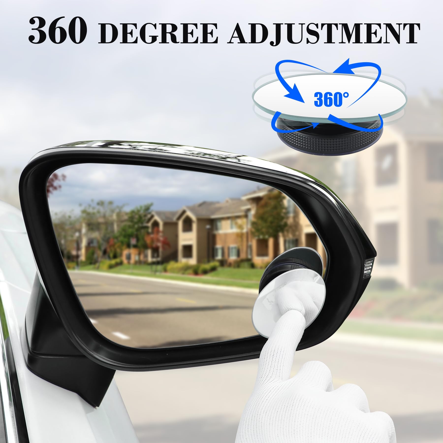 Livtee Blind Spot Car Mirror, Oval Hd Glass Frameless Convex Side Mirror Blindspot, Reusable 360 Wide Angle Rear View Car Mirror