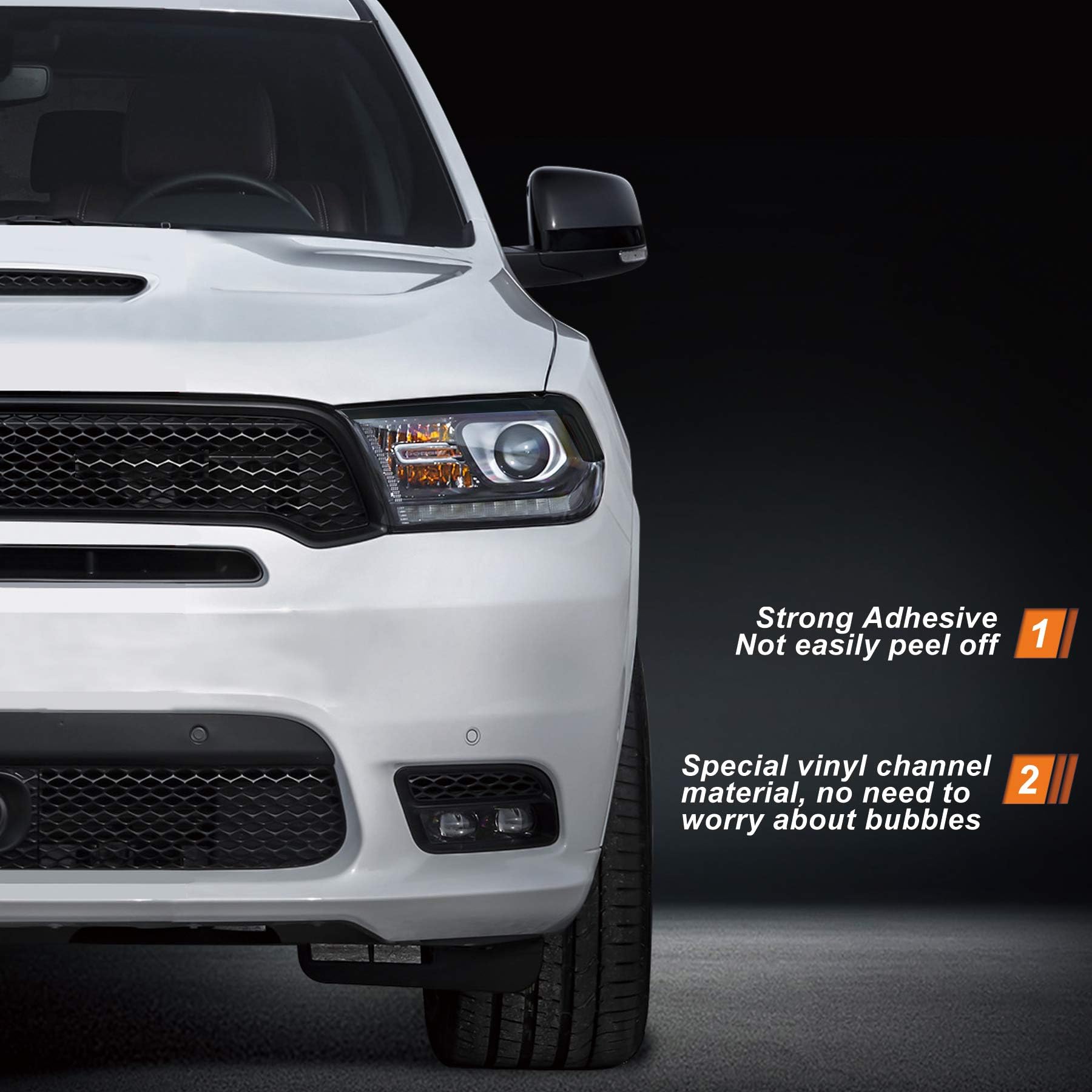 Ndrush Smoked Light Stickers Kit Overlays Headlight Eyelid Vinyl Tint Film Blackout Tail Light Wrap Cover Compatible With Dodge