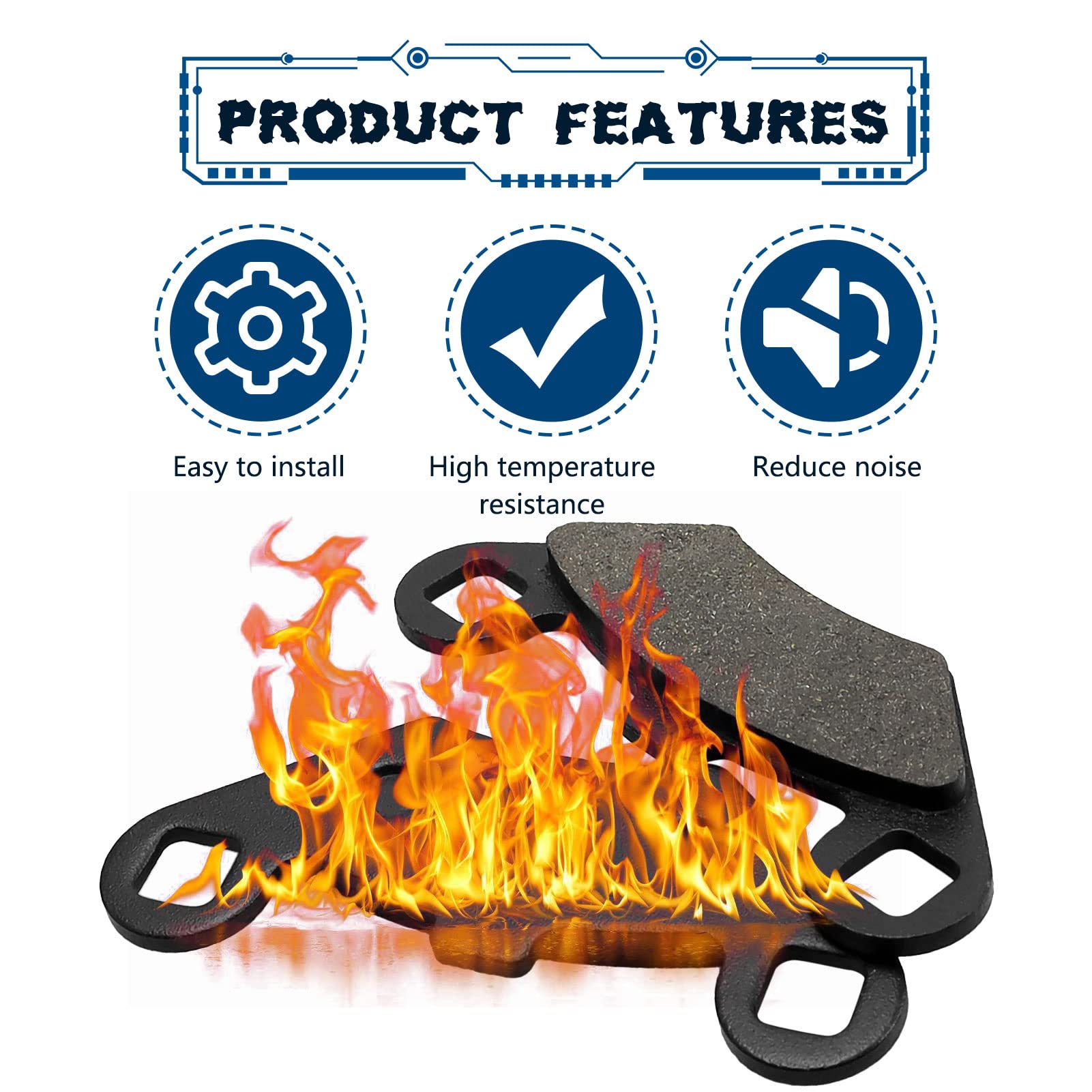 Locopow Brake Pads For Pre-2000 Polaris Sportsman 400 500 335 Xplorer 300 400 500 Xpress Magnum 425 Trail Boss 250 Trailblazer B