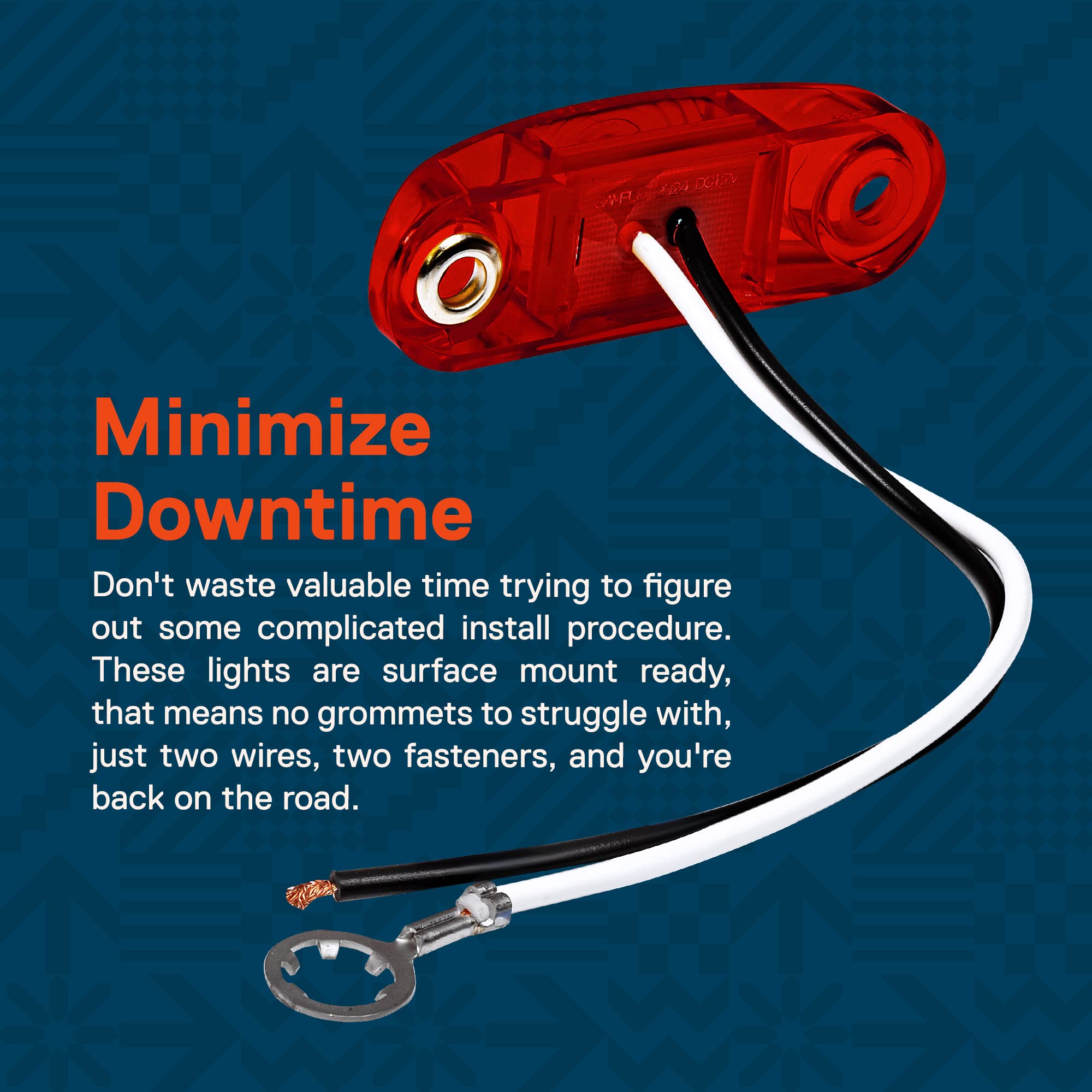 True Mods 4Pc 2.5'' Red Led Trailer Marker Light Kit [Dot Fmvss 108] [Sae P2] [Surface Mount] [Waterproof Ip67] Side Marker Ligh