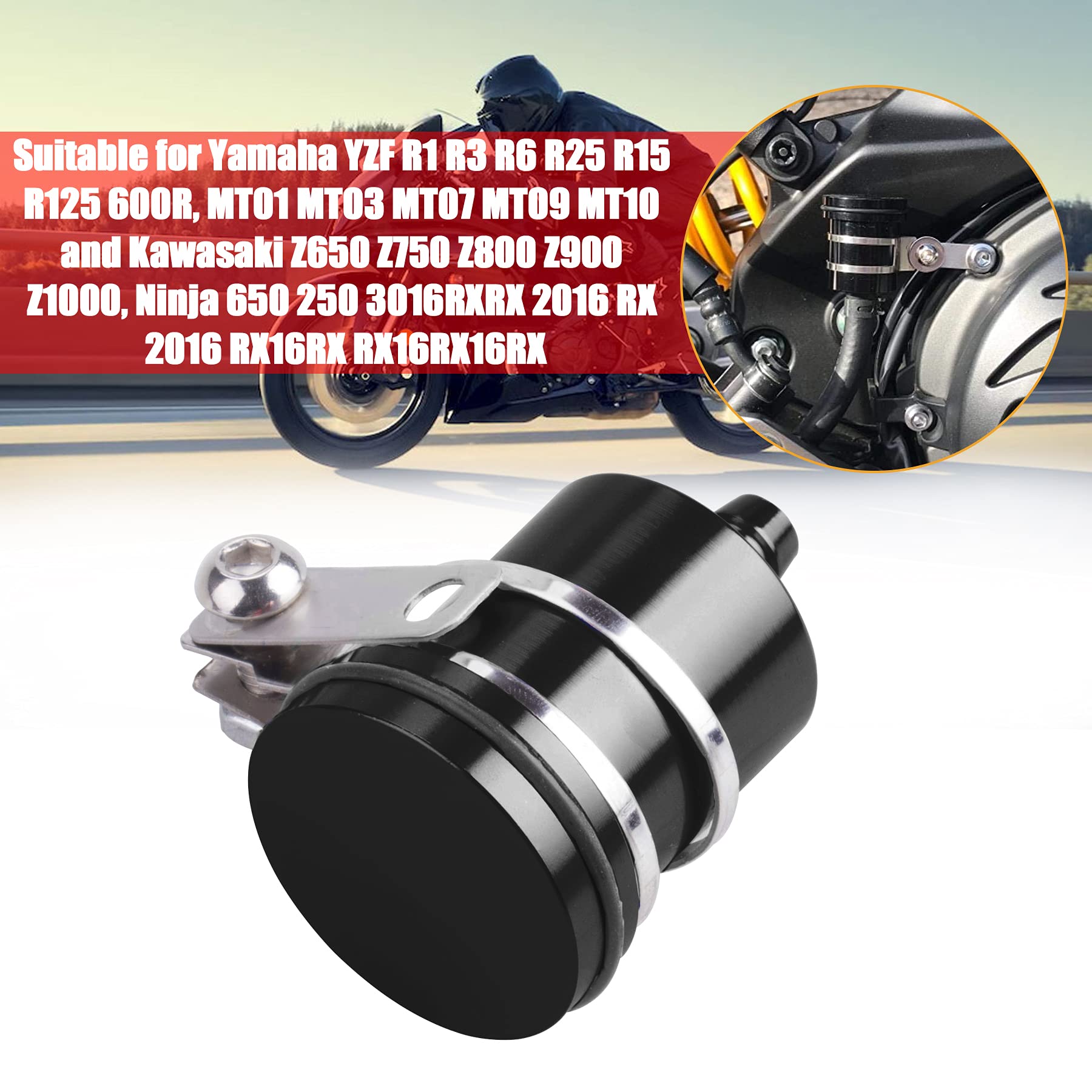 Mrelc Universal Motorcycle Aluminum Brake Fluid Reservoir Oil Cup Fit For Yamaha Kawasaki Honda Suzuki Bmw And More (Black)