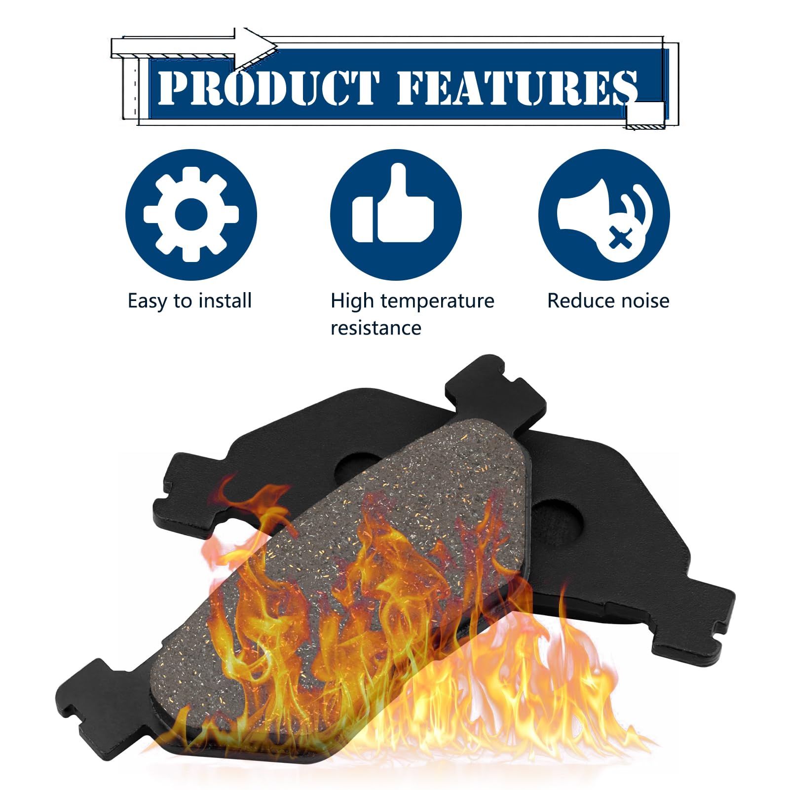 Cyleto 3D8-25806-00-00 Brake Pads for YAMAHA XVS950 V-Star 950 Tour 2009-2014 / XVS950A Midnight Star 2009-2013 / XVS950R XVS 95