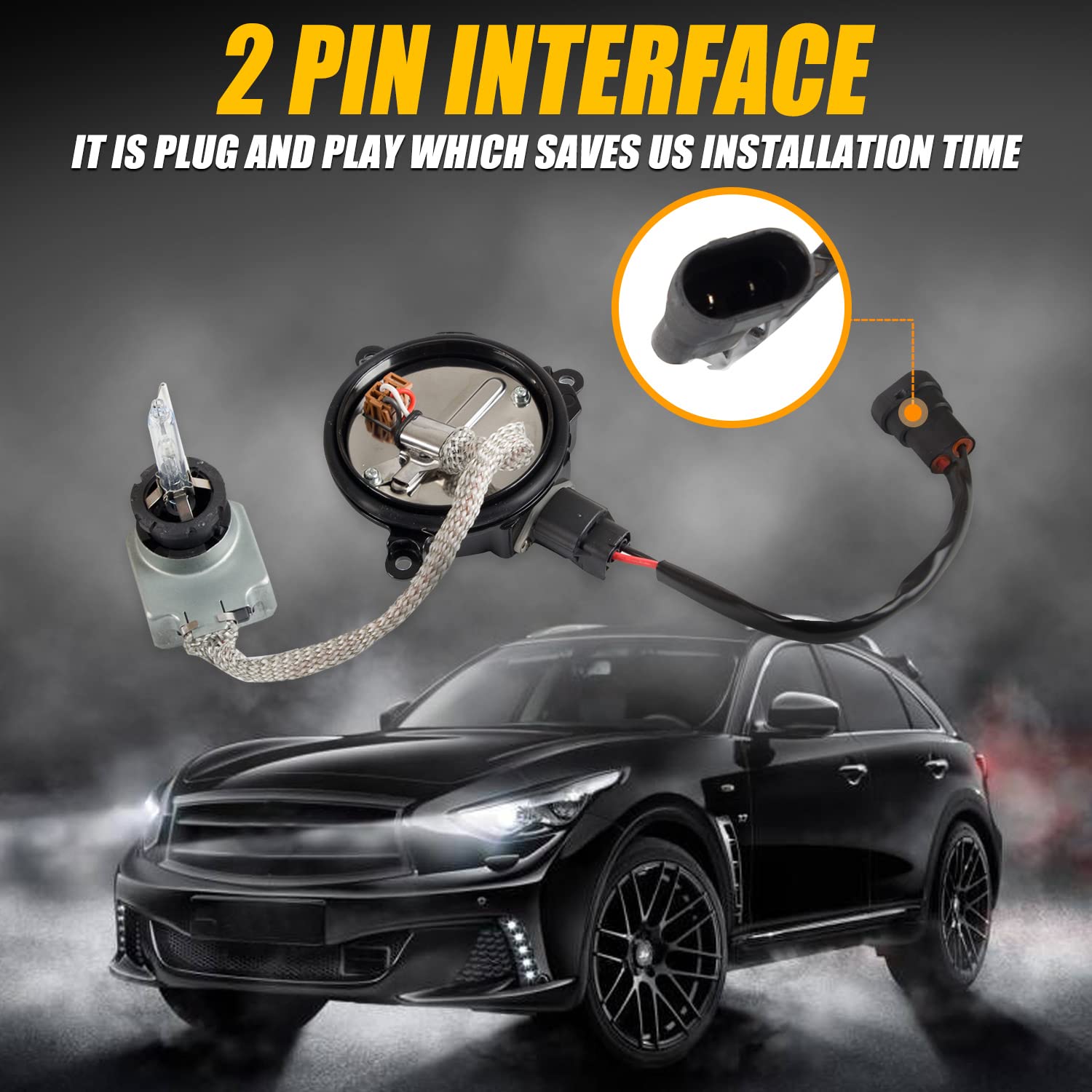 Ransoto 28474-89904 Xenon Headlight Ballast Control Unit With Igniter And D2S Bulb Compatible With Nissan 350Z 370Z Altima Murano Rogue Infiniti G35 G37 Fx35 Fx45 Qx56 Qx70 Replaces 28474-8991A