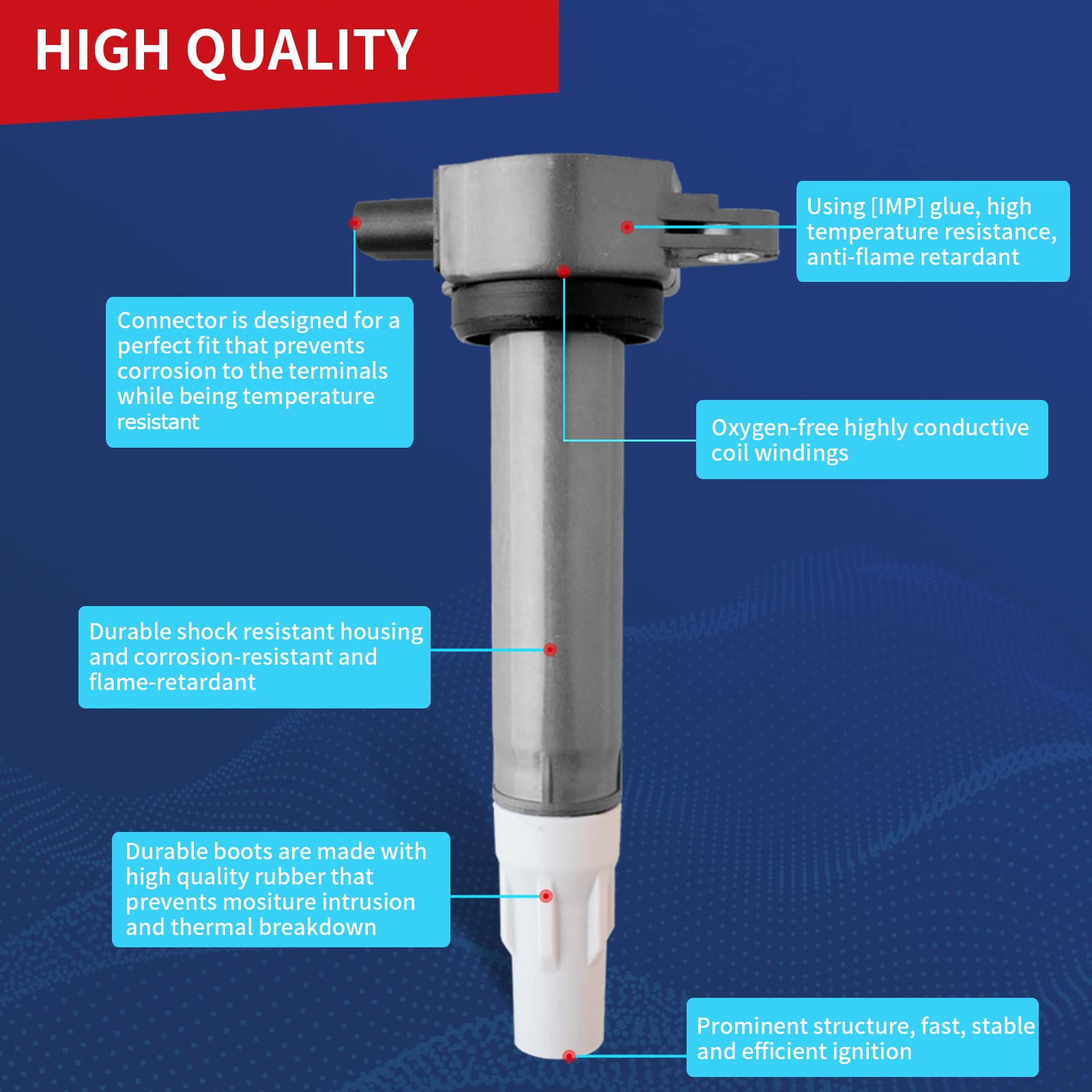Drcax Oem Ignition Coil Uf502 Uf609 C1522 Compatible With Dodge Charger Nitro Grand Carava Replaces 4606869Aa 4606869Ab - 2.7L 3