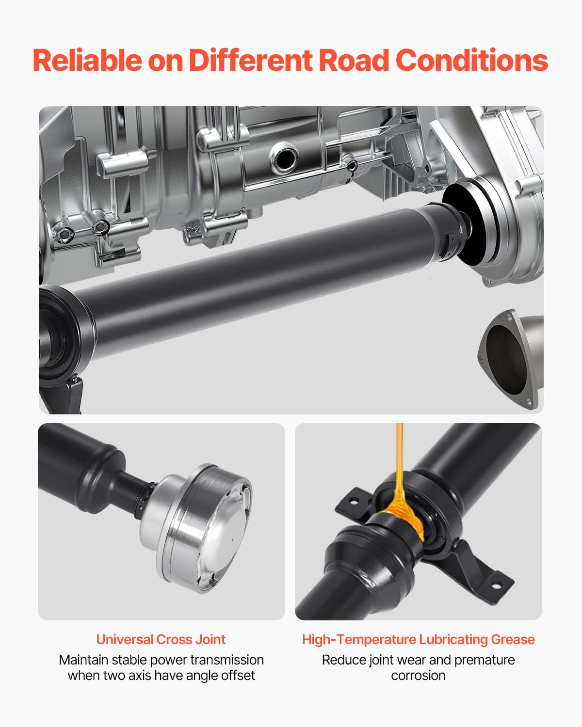 VEVOR Rear Drive Shaft, 71.7-73.2 Prop Shaft Driveshaft Assembly Compatible with 2015-2019 Dodge Challenger V6 3.6L, Replace