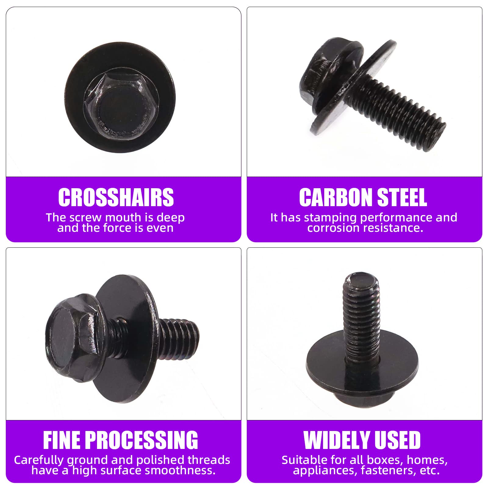 Swpeet 160Pcs 14 Sizes Metal Car Screw Body Bumper Hood Retainer Clips with Phillips Round Head Self Tapping Screw Assortment Ki