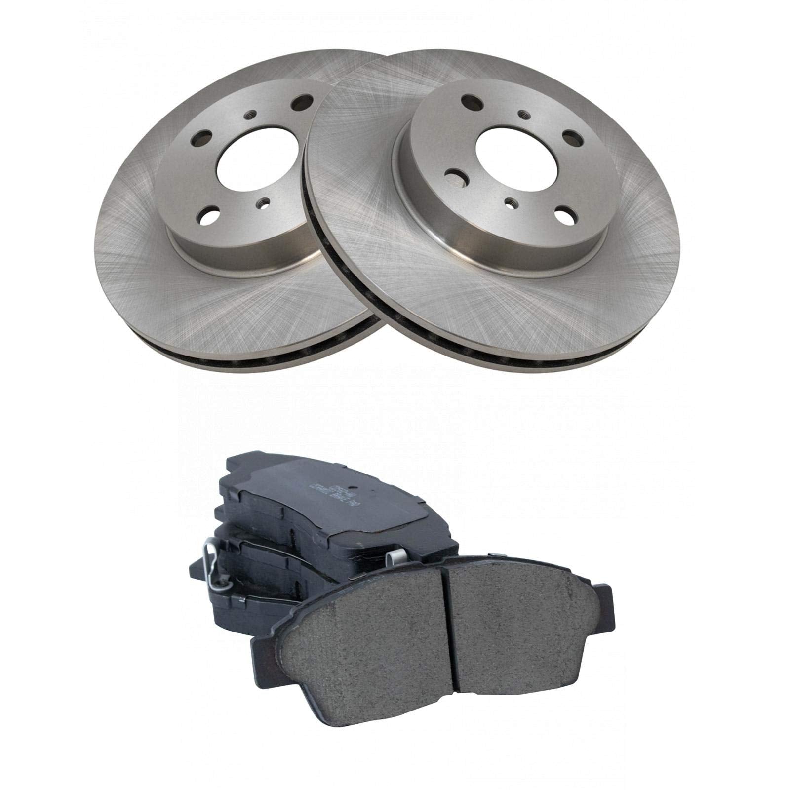 Trq Front Brake Pad & Rotor Kit Brake Pads Brake Rotor Ceramic Compatible With 1993-1997 Geo Prizm Toyota Corolla