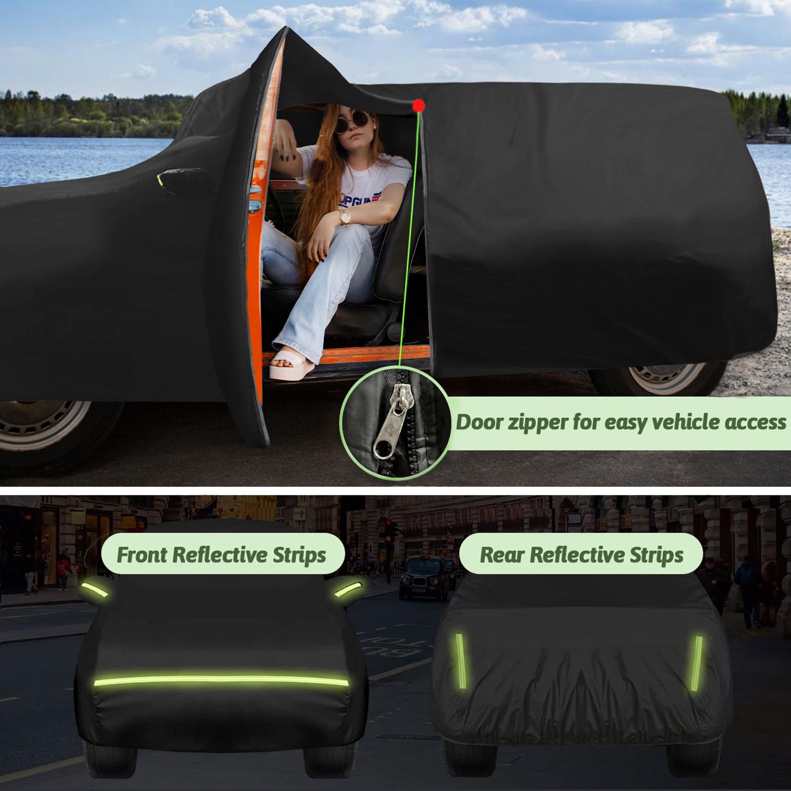 Beterny For Vw Atlas/Cross Sport (2017-2025) Waterproof Car Cover, 6 Layers 210T Sun Rain Uv Dust Snow Protection Outdoor Atlas