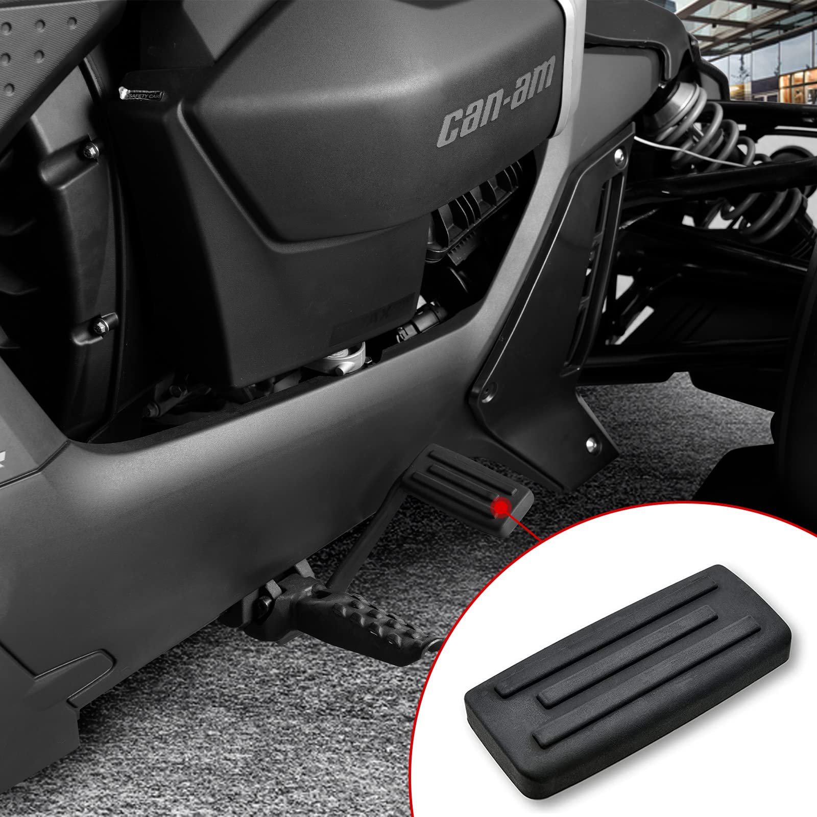 A & Utv Pro Larger Brake Pedal For Can Am Ryker All Models, Extended Brake Foot Rest Peg Footboards Accessories, Black, 1Pc