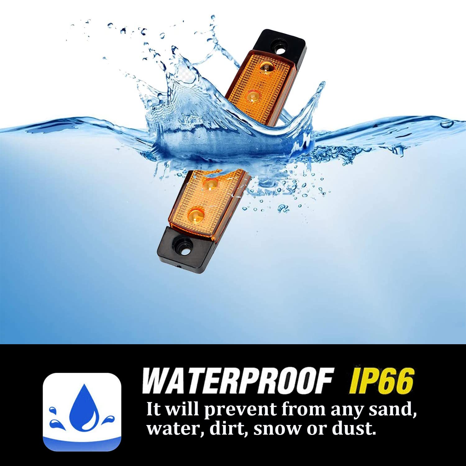 Fxc 10X 3.8 6 Led Clearence Truck Bus Trailer Side Marker Indicators Light Tail Taillight Brake Stop Lamp 12V (Red5 Amber5)