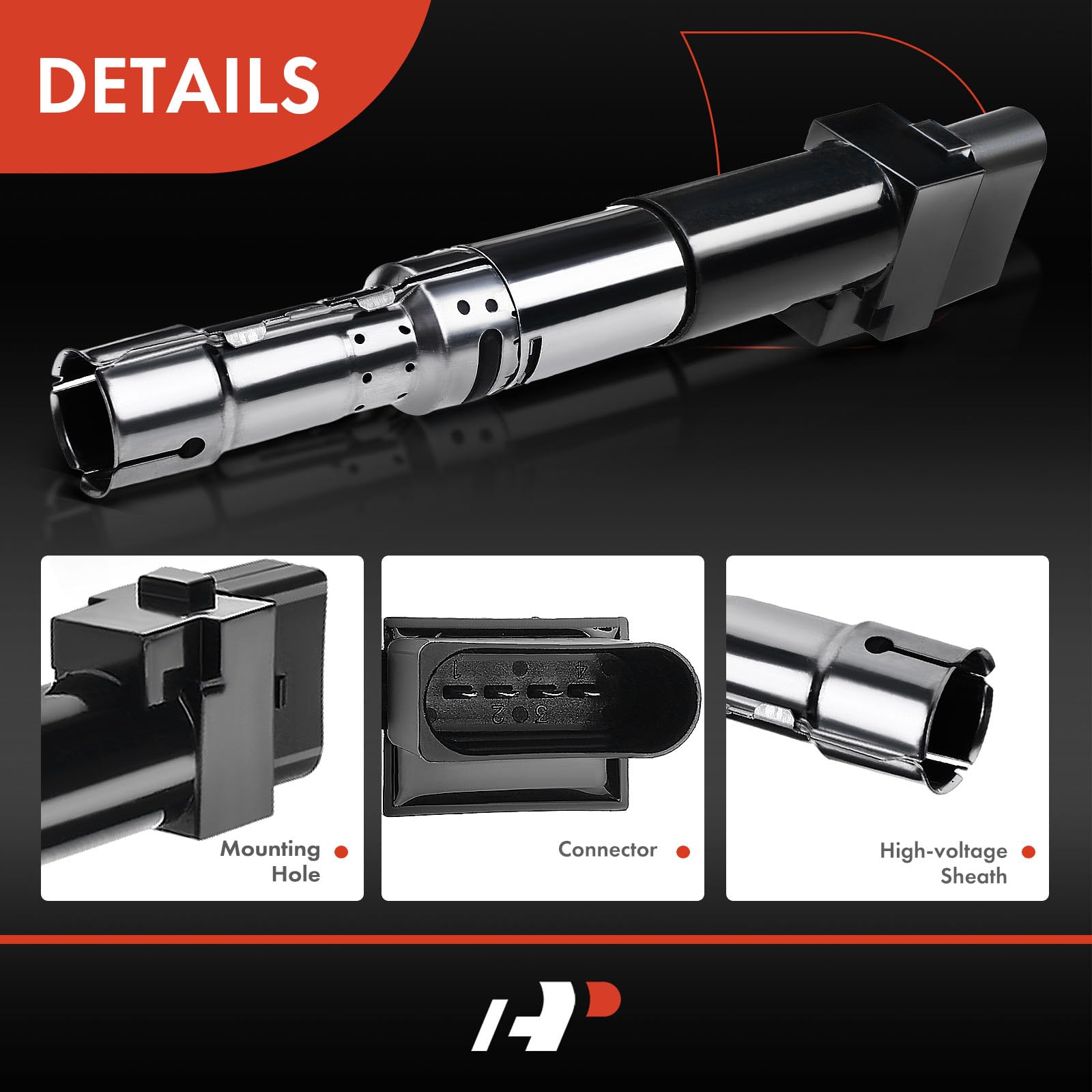 A-Premium Engine Ignition Coil Pack Compatible with Volkswagen Jetta 2002-2004, Golf 2002-2004 & Seat Alhambra 2007-2008, V6 2.8