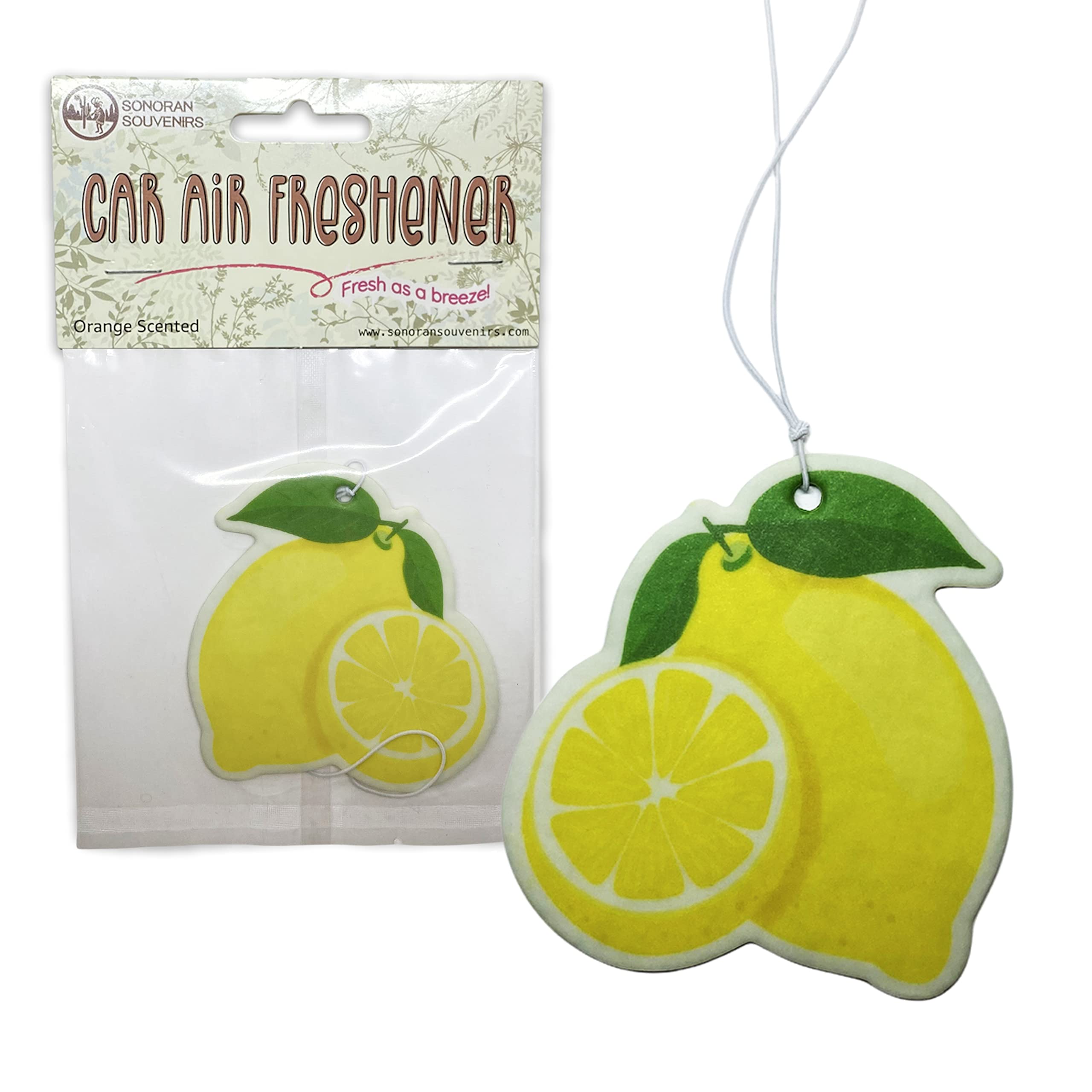 (Pack of 4) Fruity Fruit Air Fresheners - Automotive Accessory - Car Hanging Air Fresheners (Lemon)