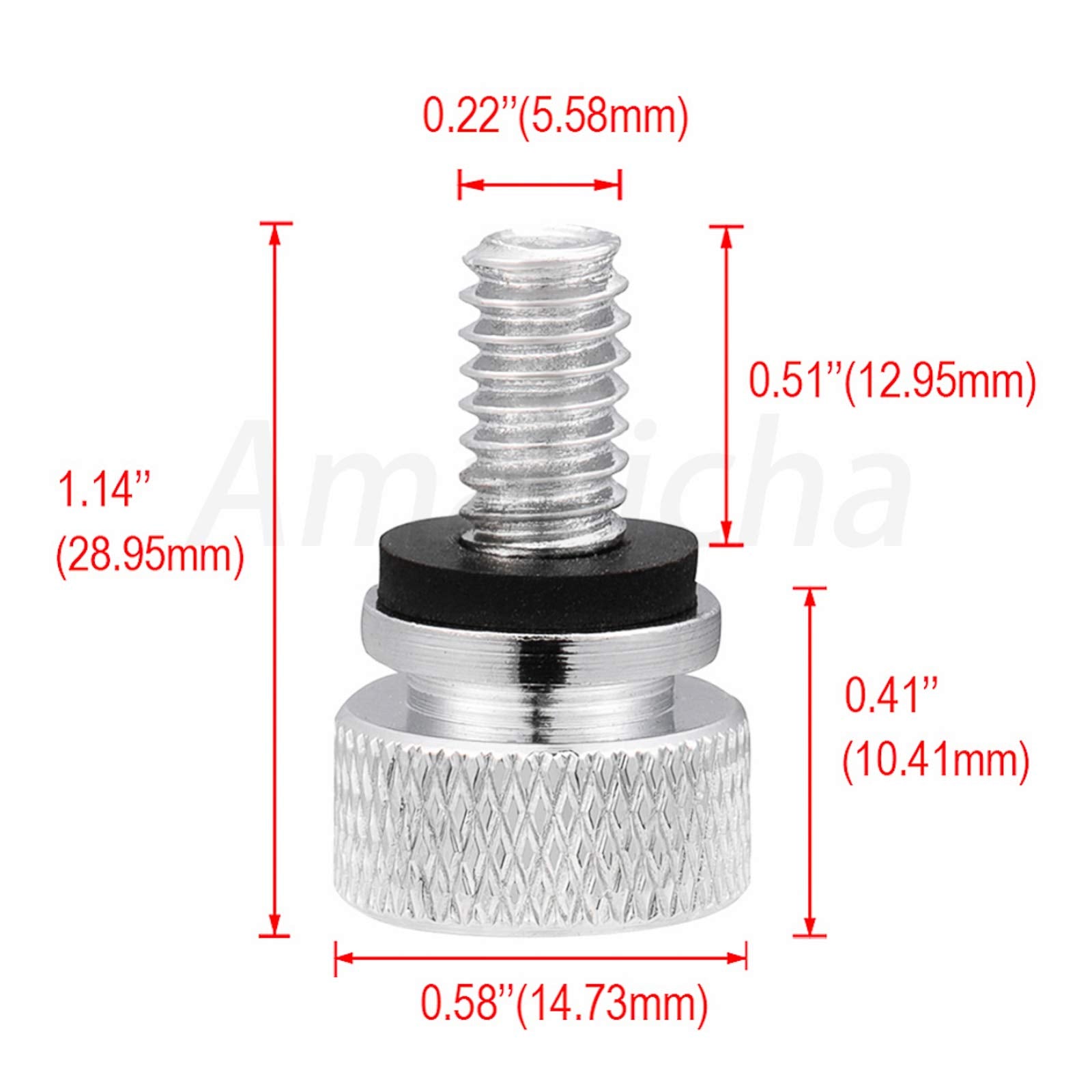 Amazicha Chrome Aluminium Seat Bolt Screw Nut Mount Kit Compatible For Harley Davidson Sportster Softail Touring Dyna 1996-2024