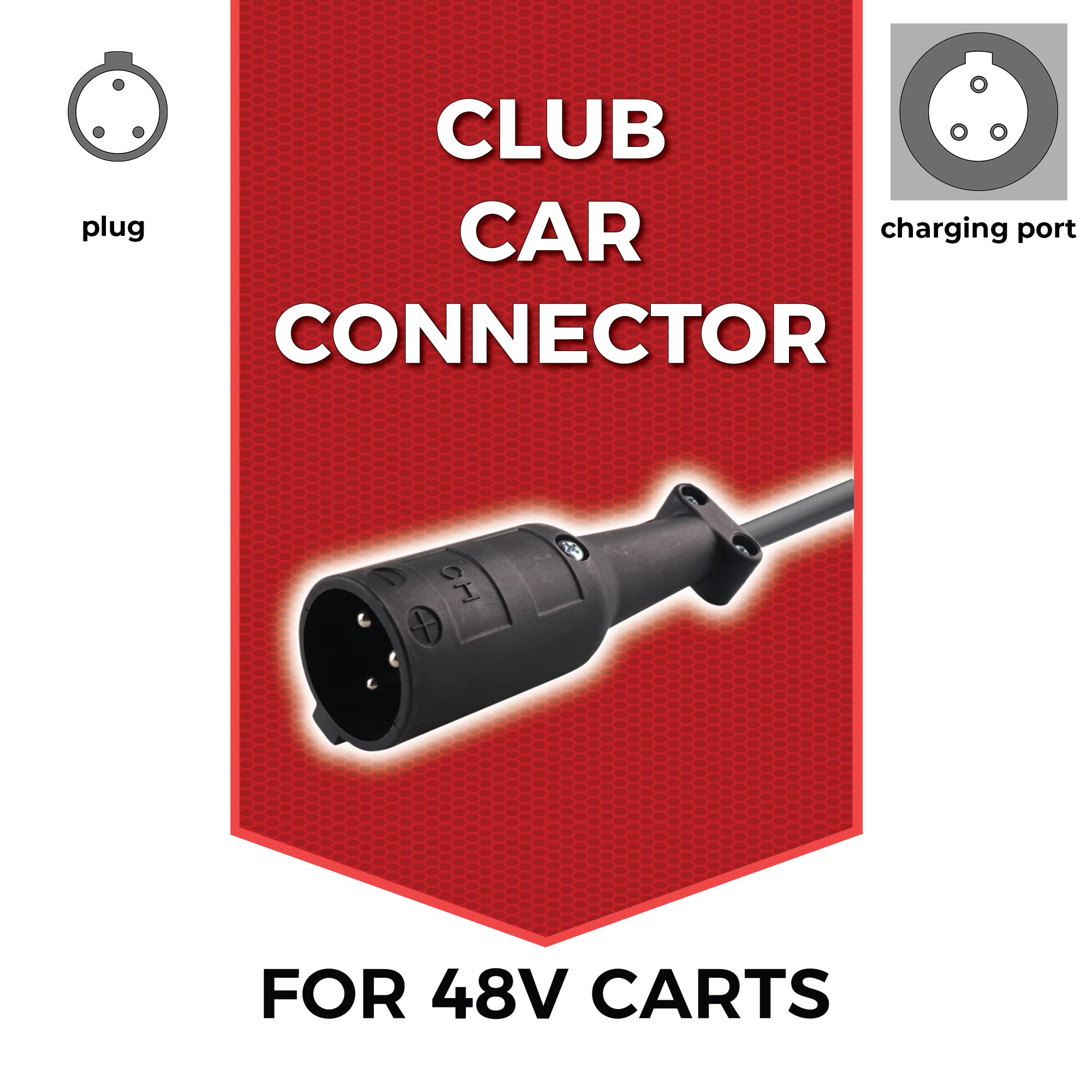 Form 48 Volt Golf Cart Battery Charger For Club Car Precedent & Ds - 48V 15Amp