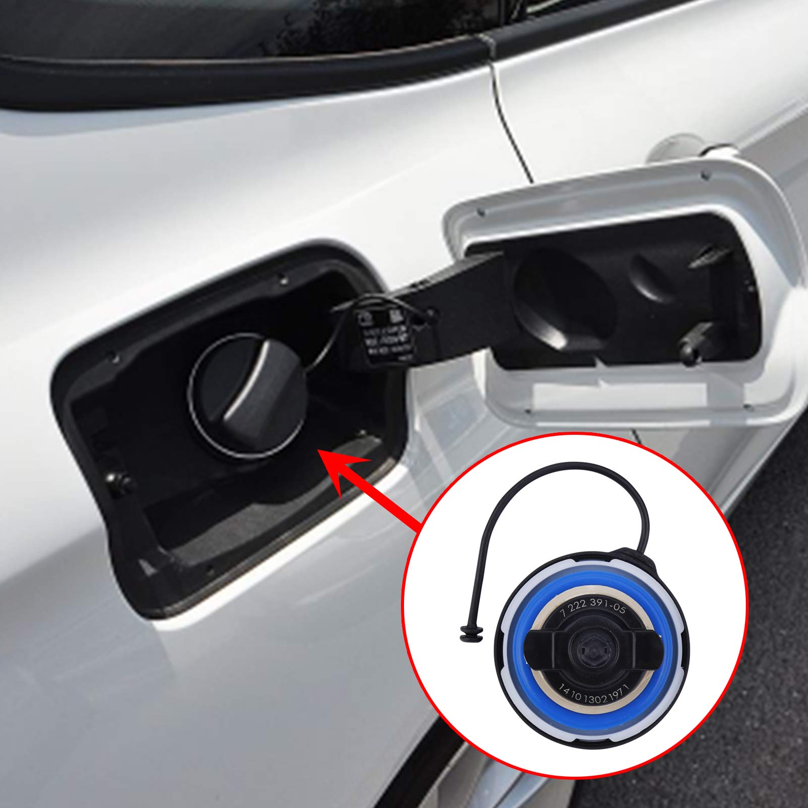 Fuel Tank Filler Cap,Gas Cap Compatible With Bmw E39 E46 E60 E90 E92-128I 320I 325I 328I 328Xi 330I 330Xi 335I 525I 528I 530I 535I 750I X1 X3 X5 Z4 M3 Mini Cooper,Replace # 16117222391, 10844, 31848